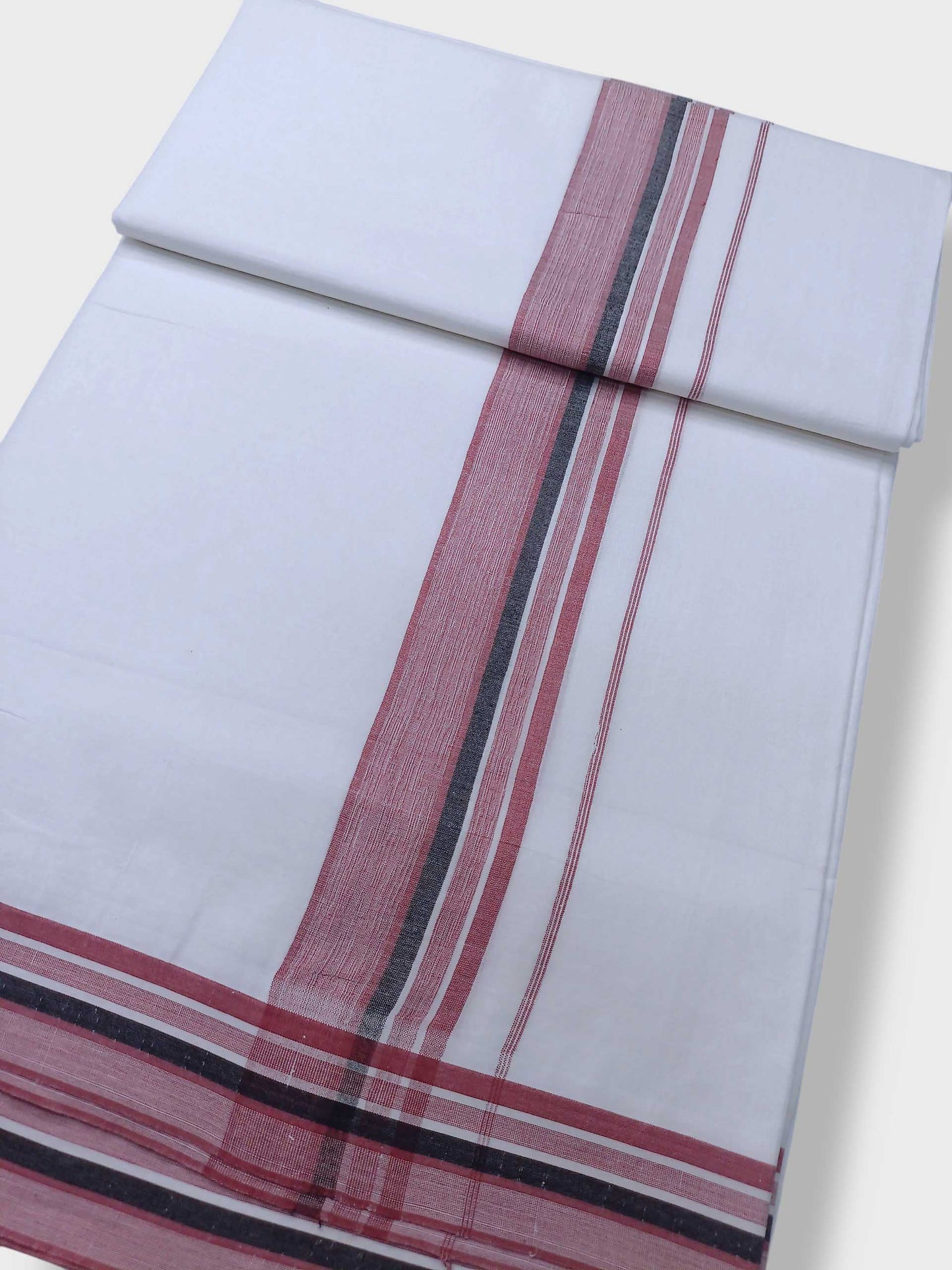 Pure White Cotton Men's Double Dhoti