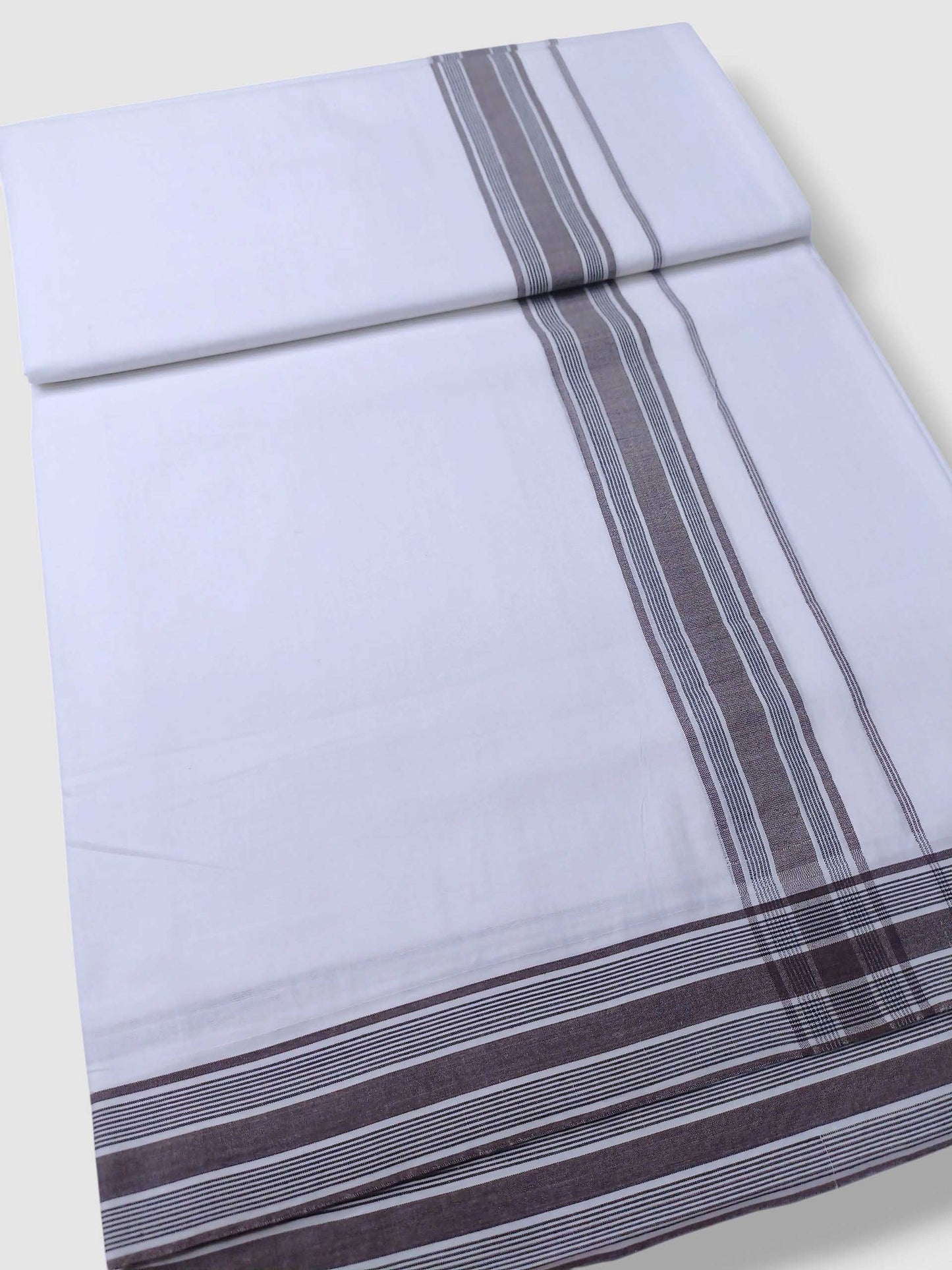Pure White Cotton Men's Double Dhoti