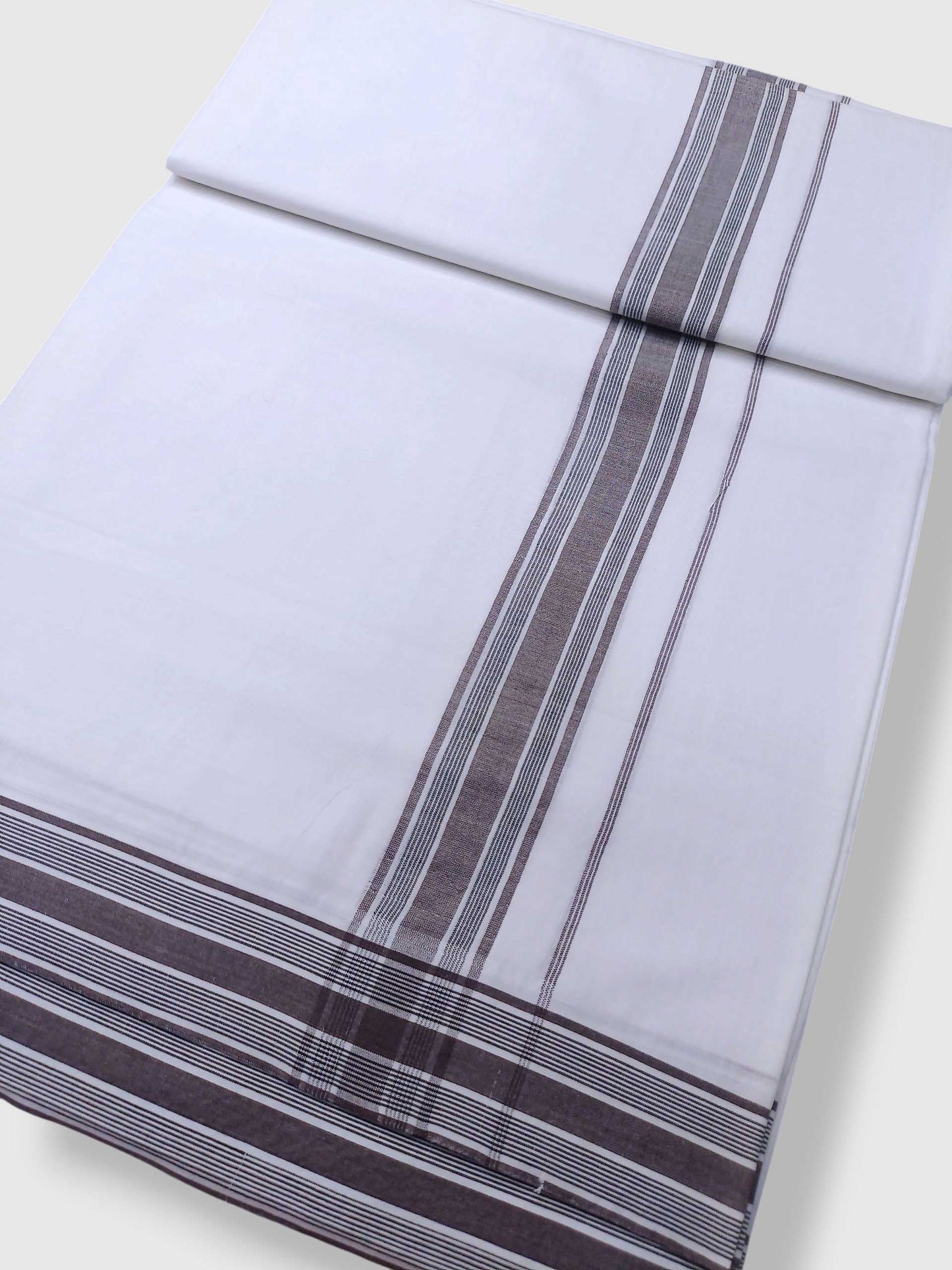 Pure White Cotton Men's Double Dhoti