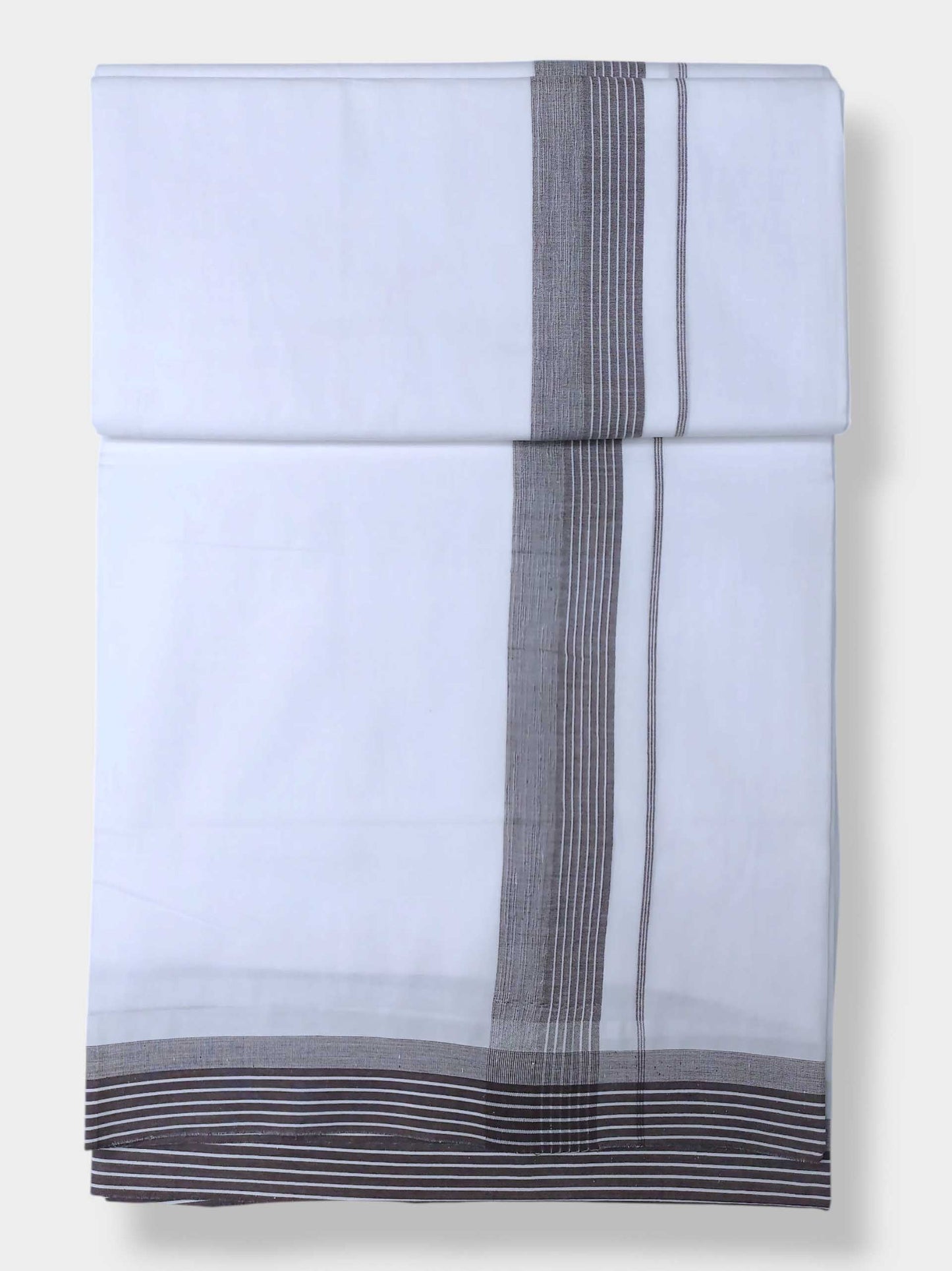 Pure White Cotton Men's Double Dhoti