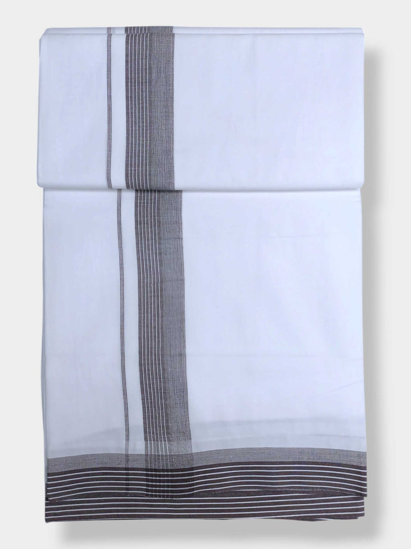 Pure White Cotton Men's Double Dhoti