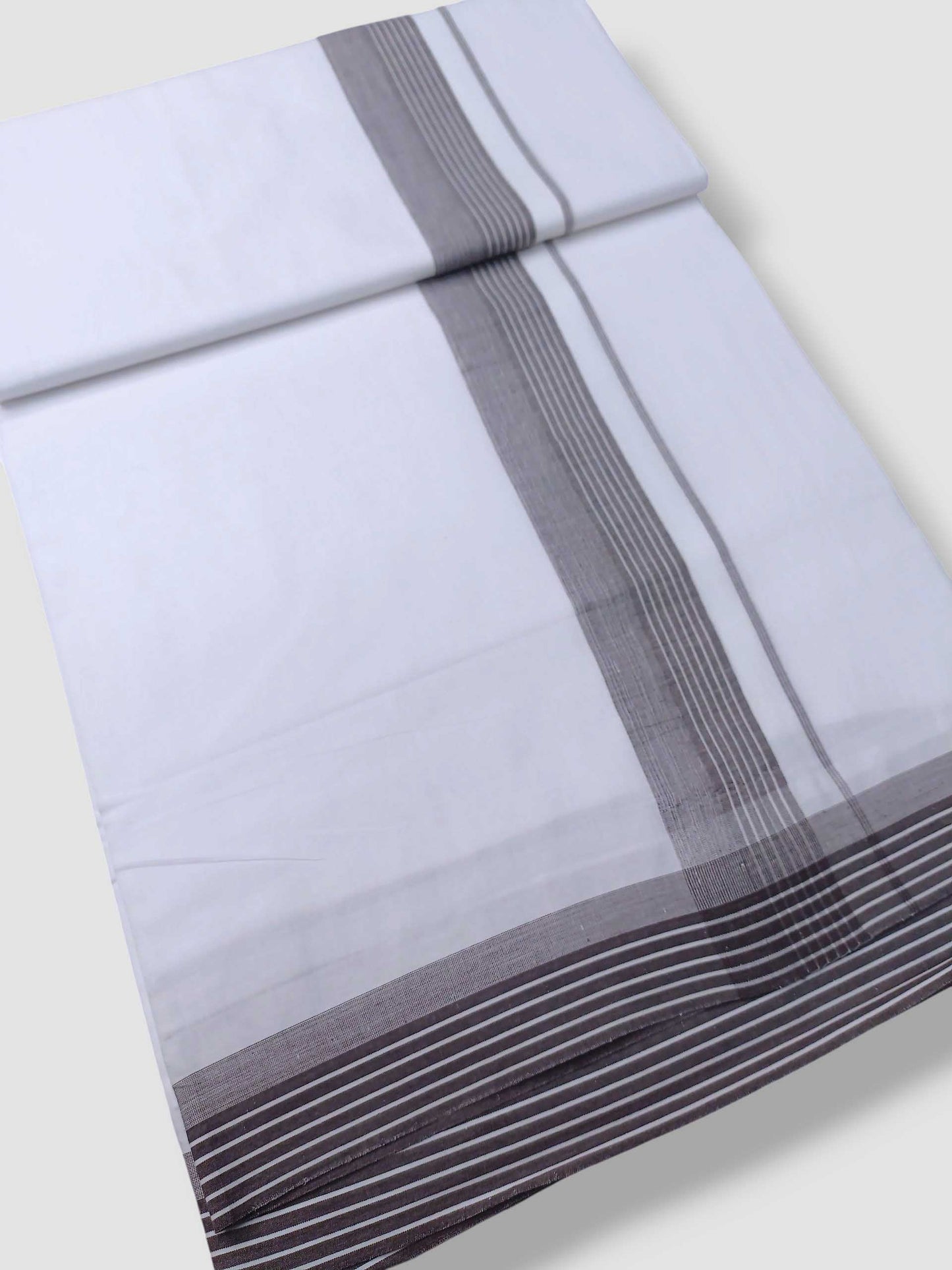Pure White Cotton Men's Double Dhoti