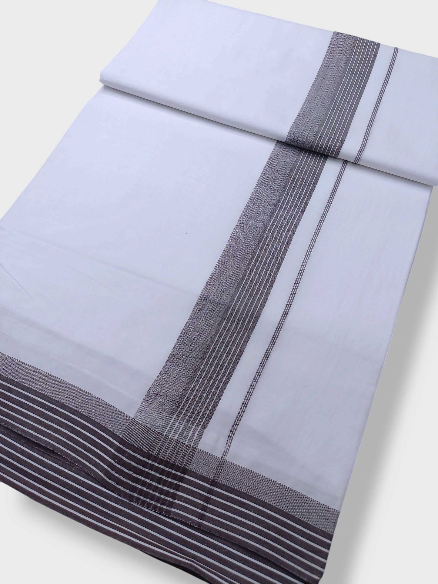 Pure White Cotton Men's Double Dhoti
