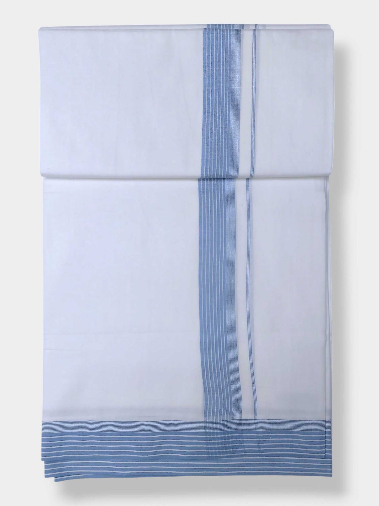 Pure White Cotton Men's Double Dhoti