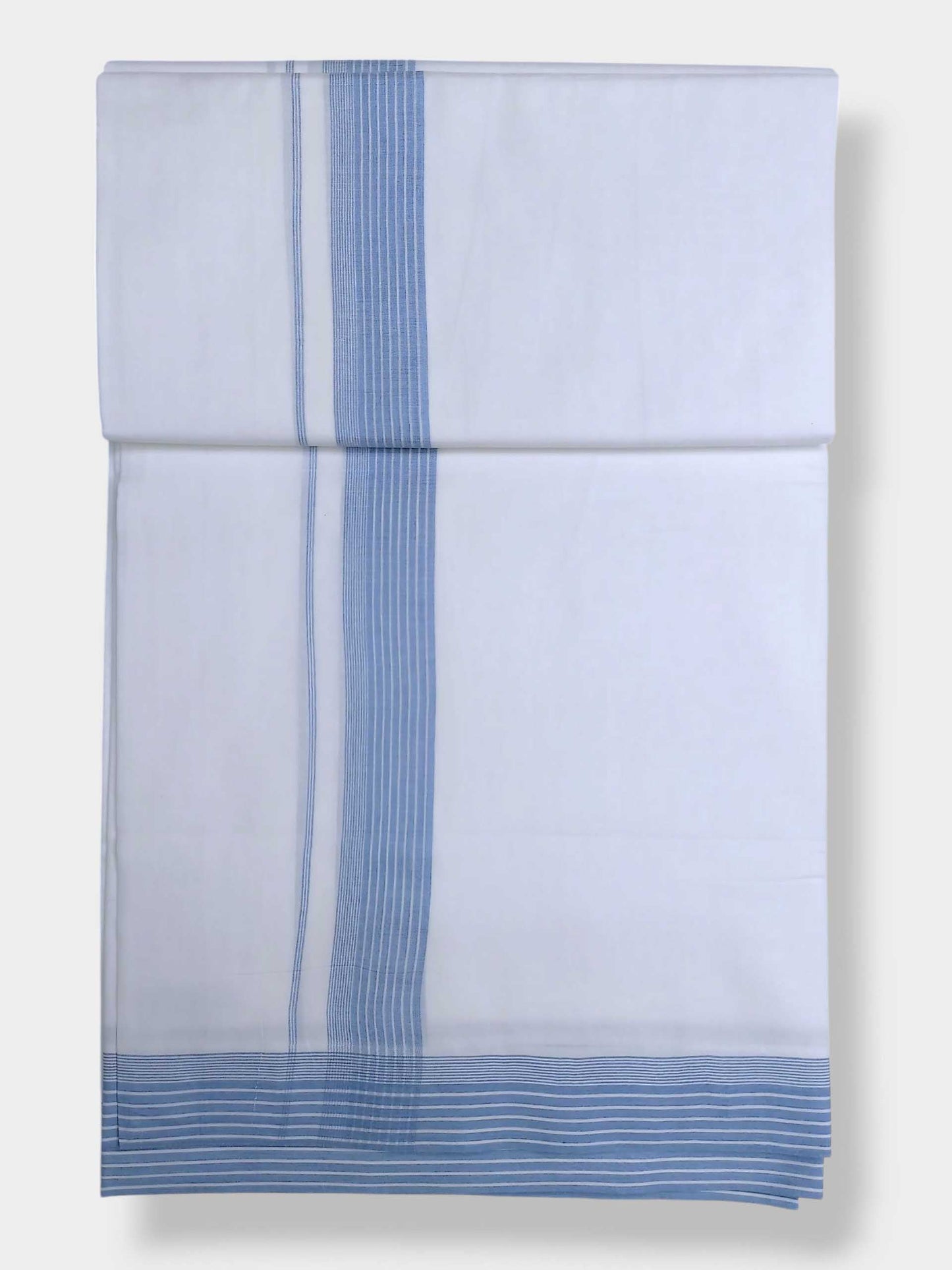 Pure White Cotton Men's Double Dhoti