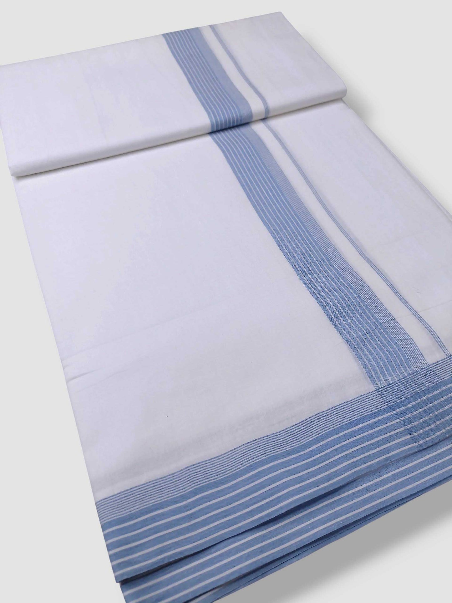 Pure White Cotton Men's Double Dhoti