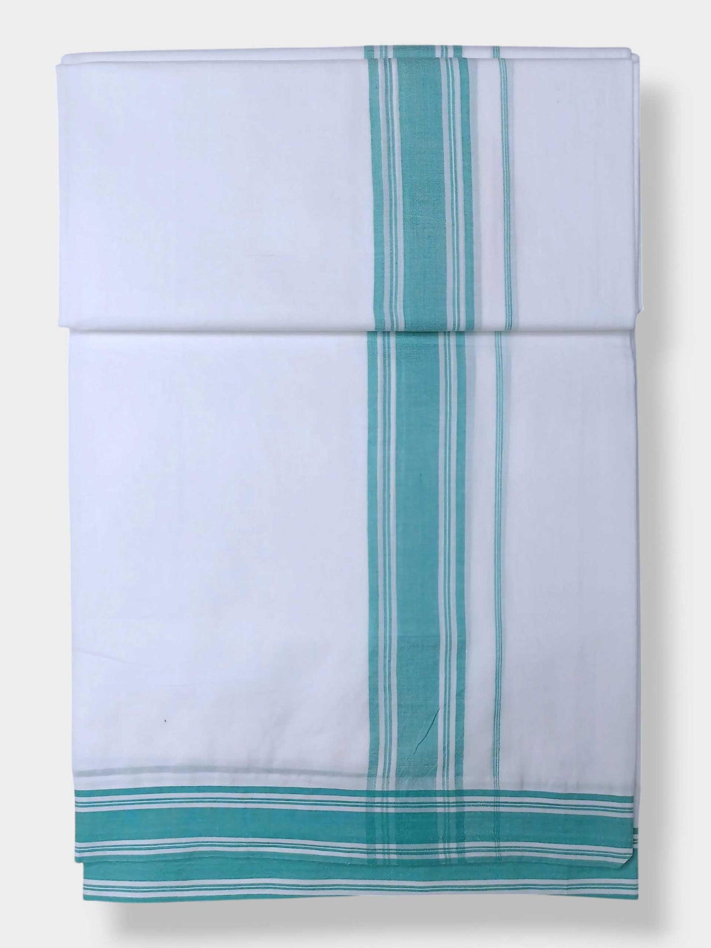 Pure White Cotton Men's Double Dhoti