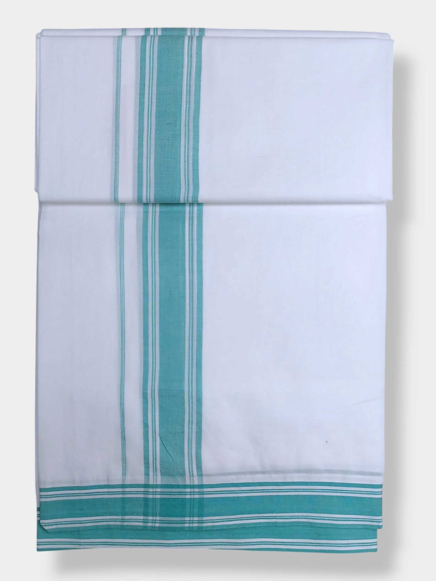 Pure White Cotton Men's Double Dhoti