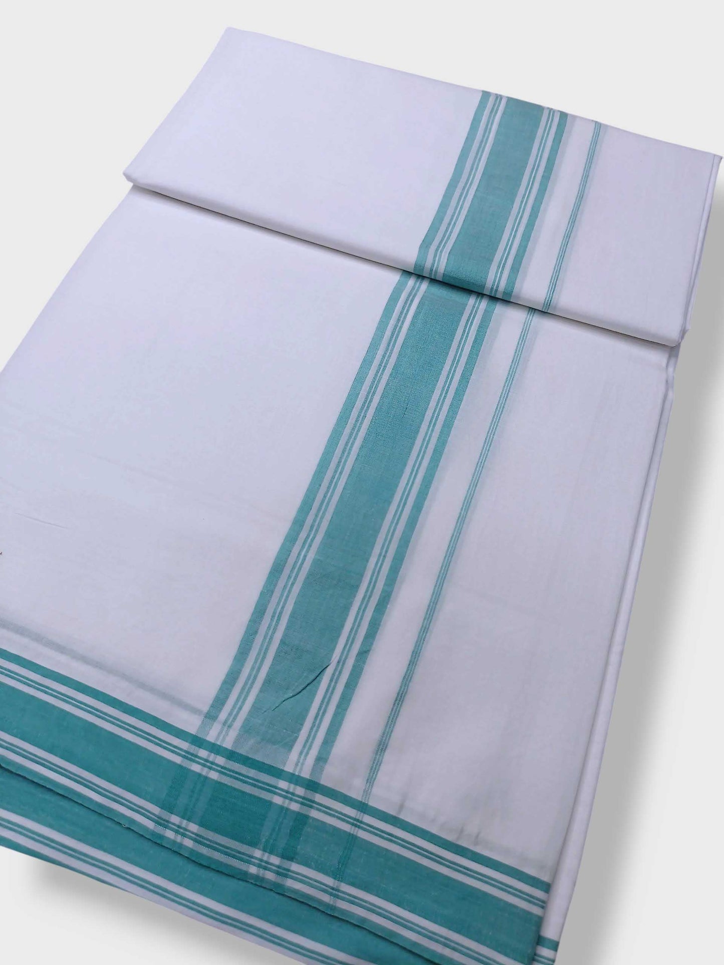 Pure White Cotton Men's Double Dhoti