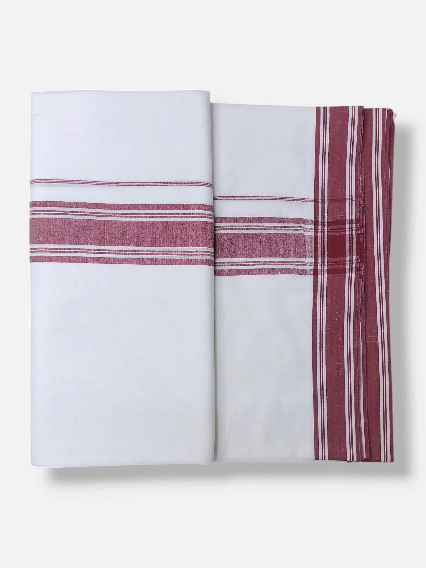 Pure White Cotton Men's Double Dhoti