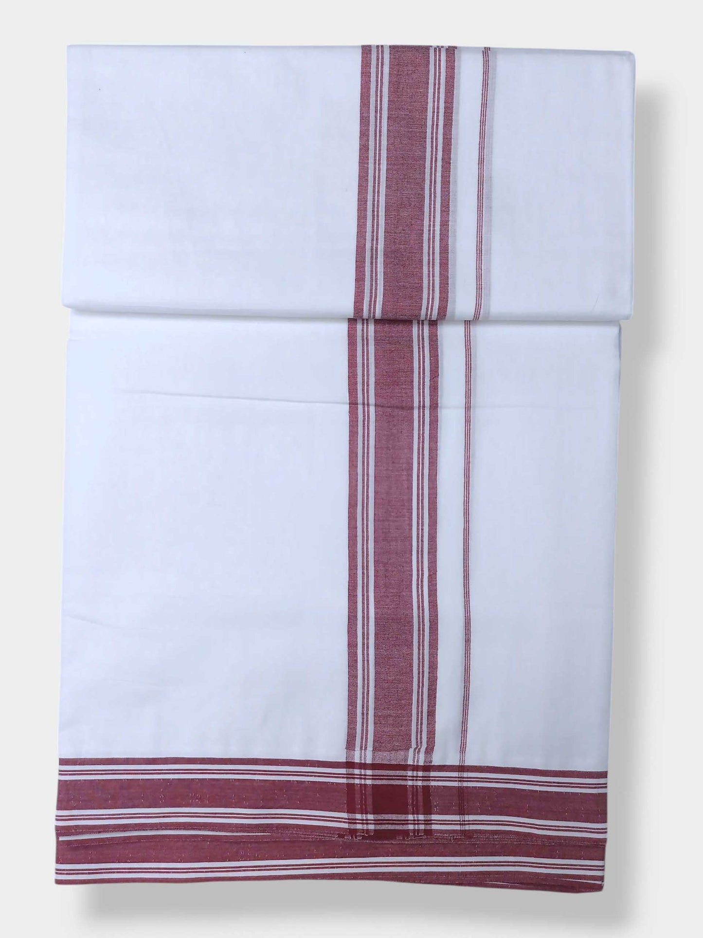 Pure White Cotton Men's Double Dhoti