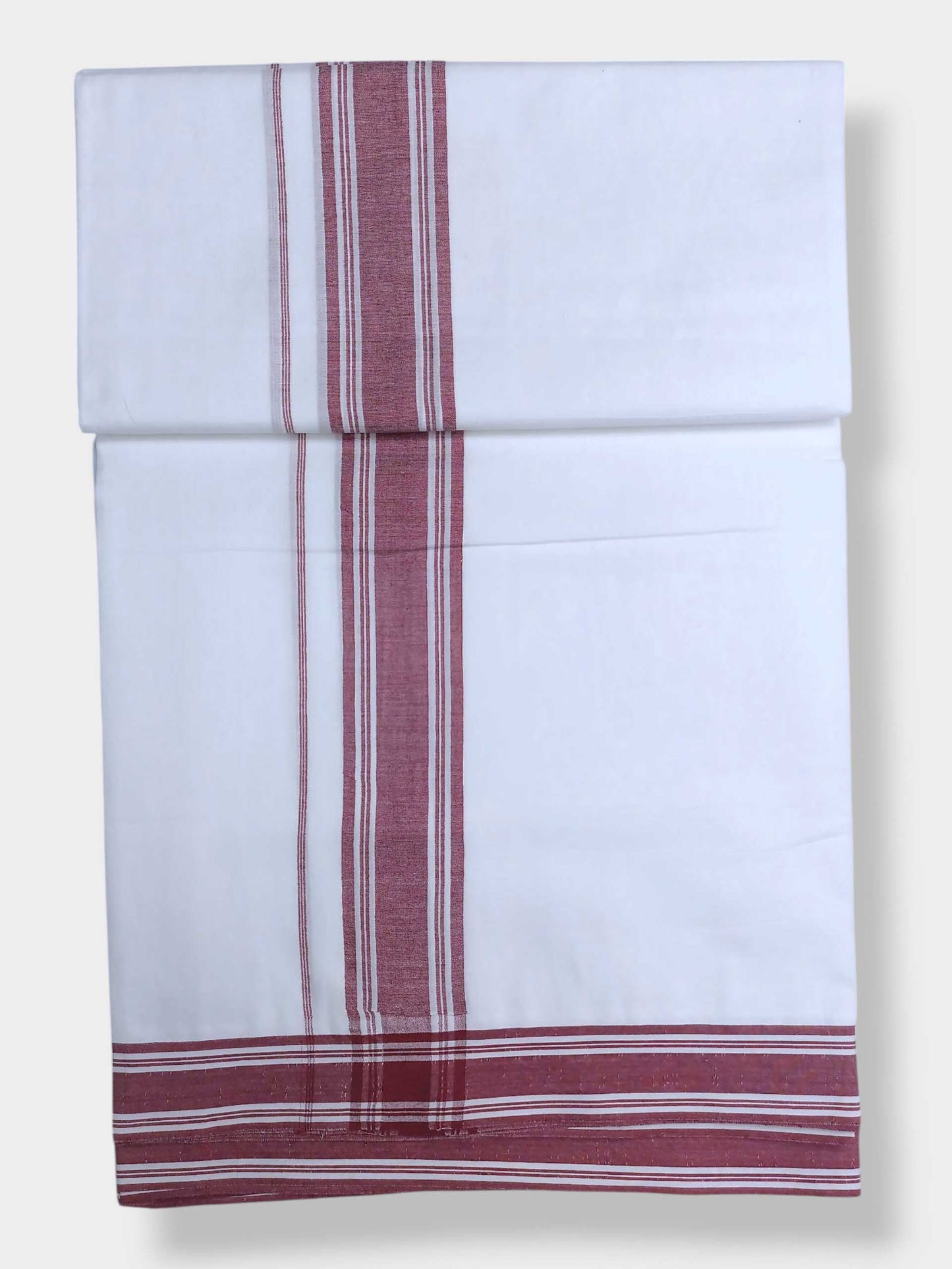 Pure White Cotton Men's Double Dhoti