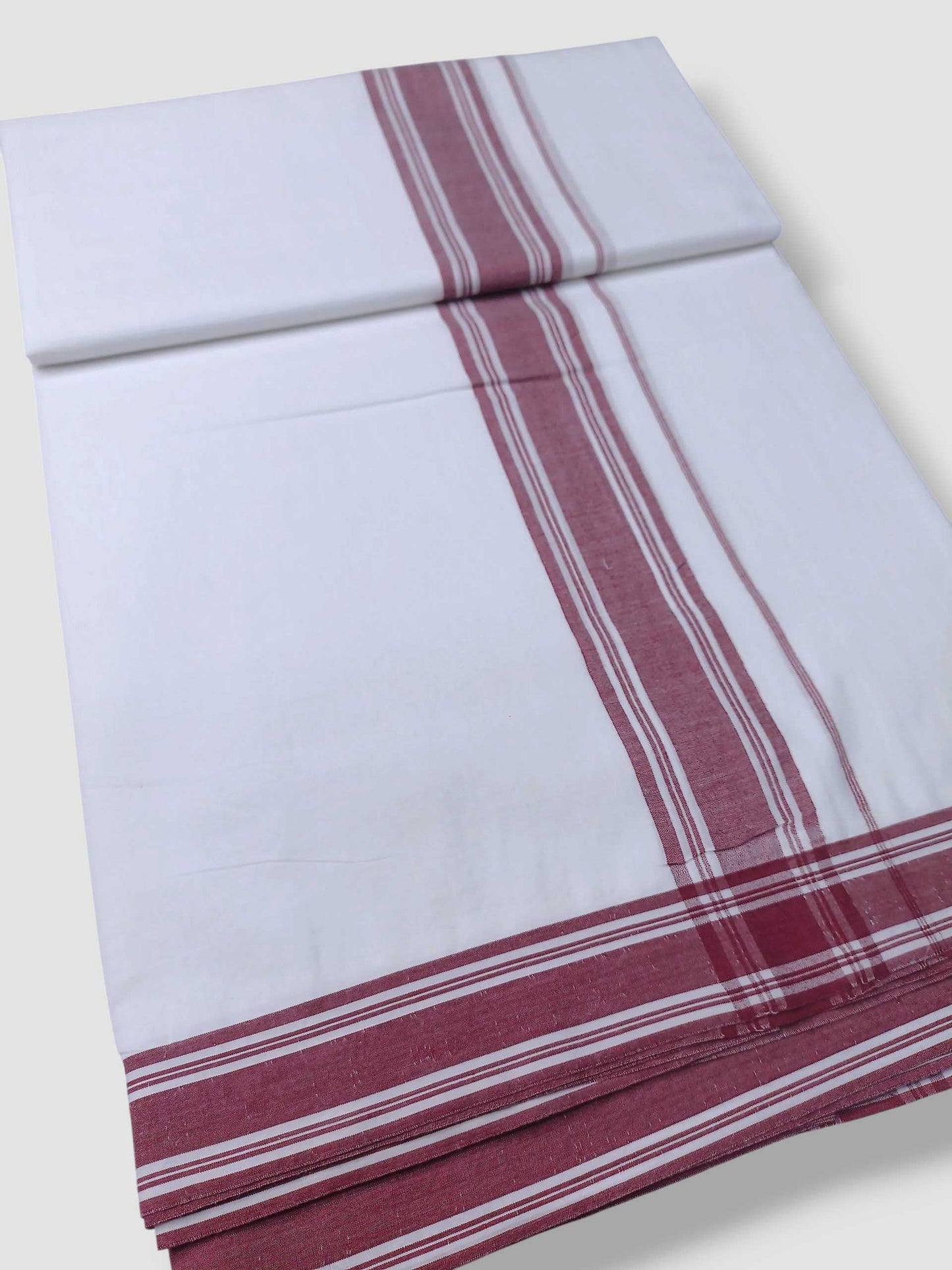 Pure White Cotton Men's Double Dhoti