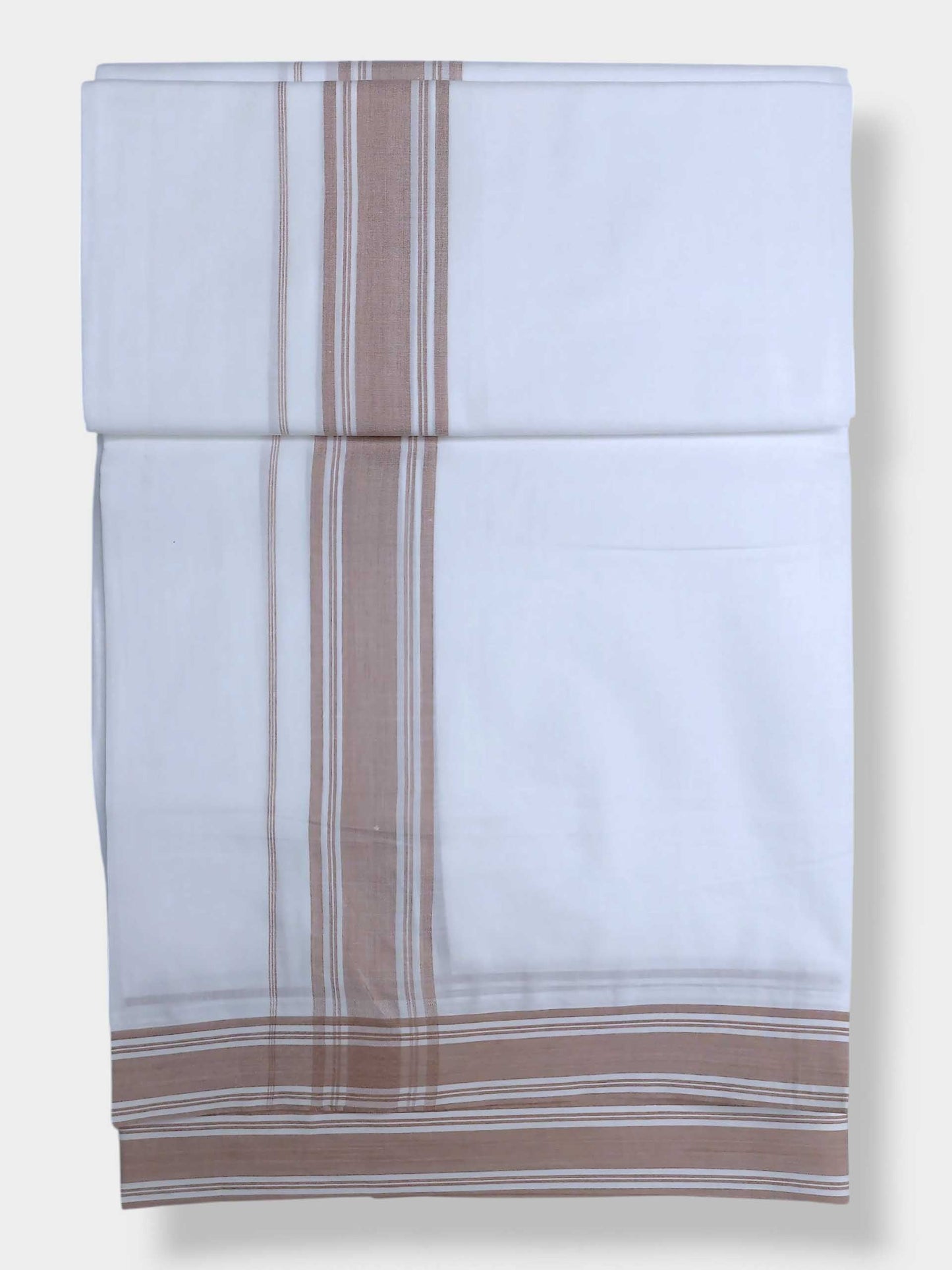 Pure White Cotton Men's Double Dhoti