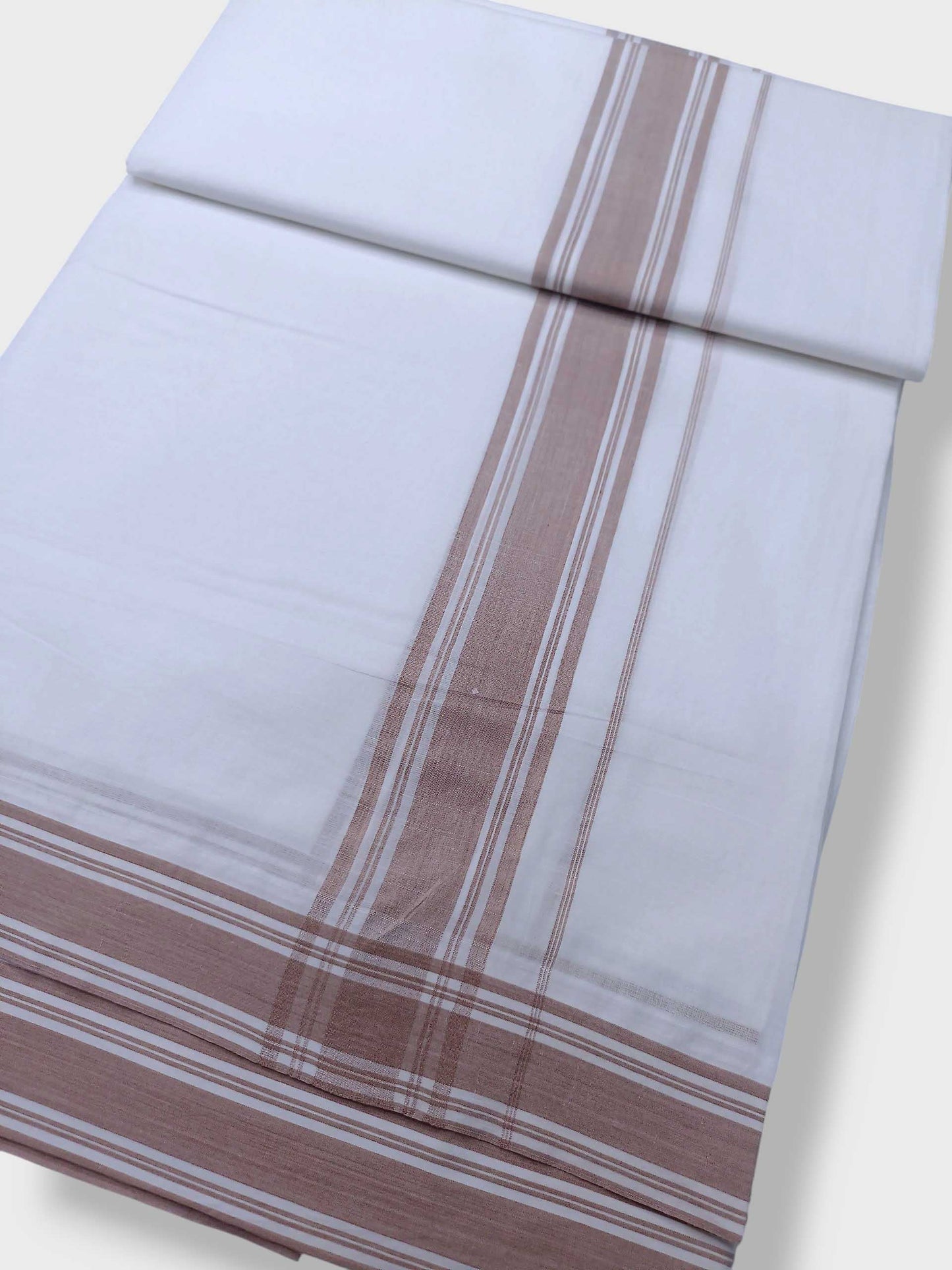 Pure White Cotton Men's Double Dhoti