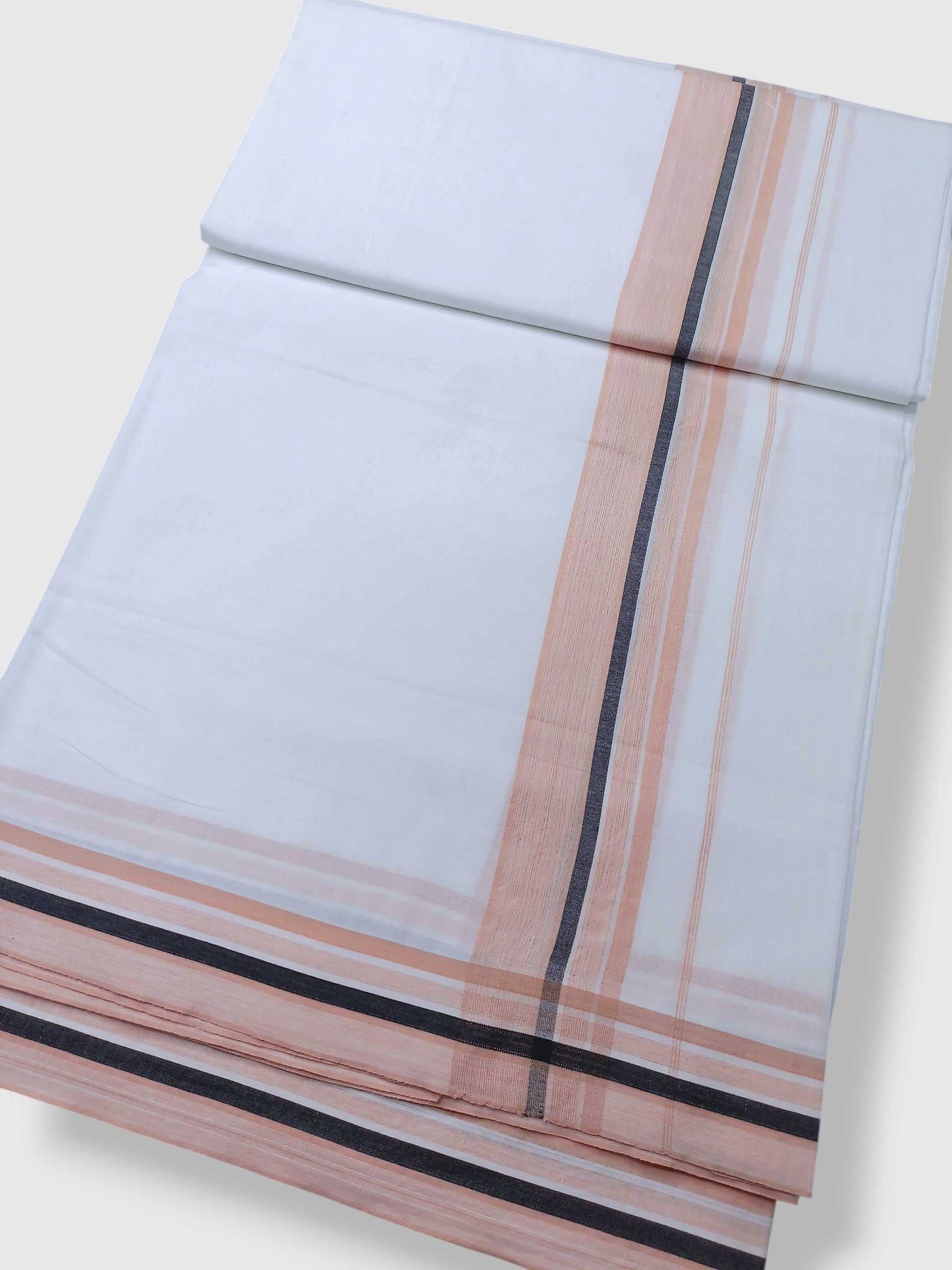 Pure White Cotton Men's Double Dhoti