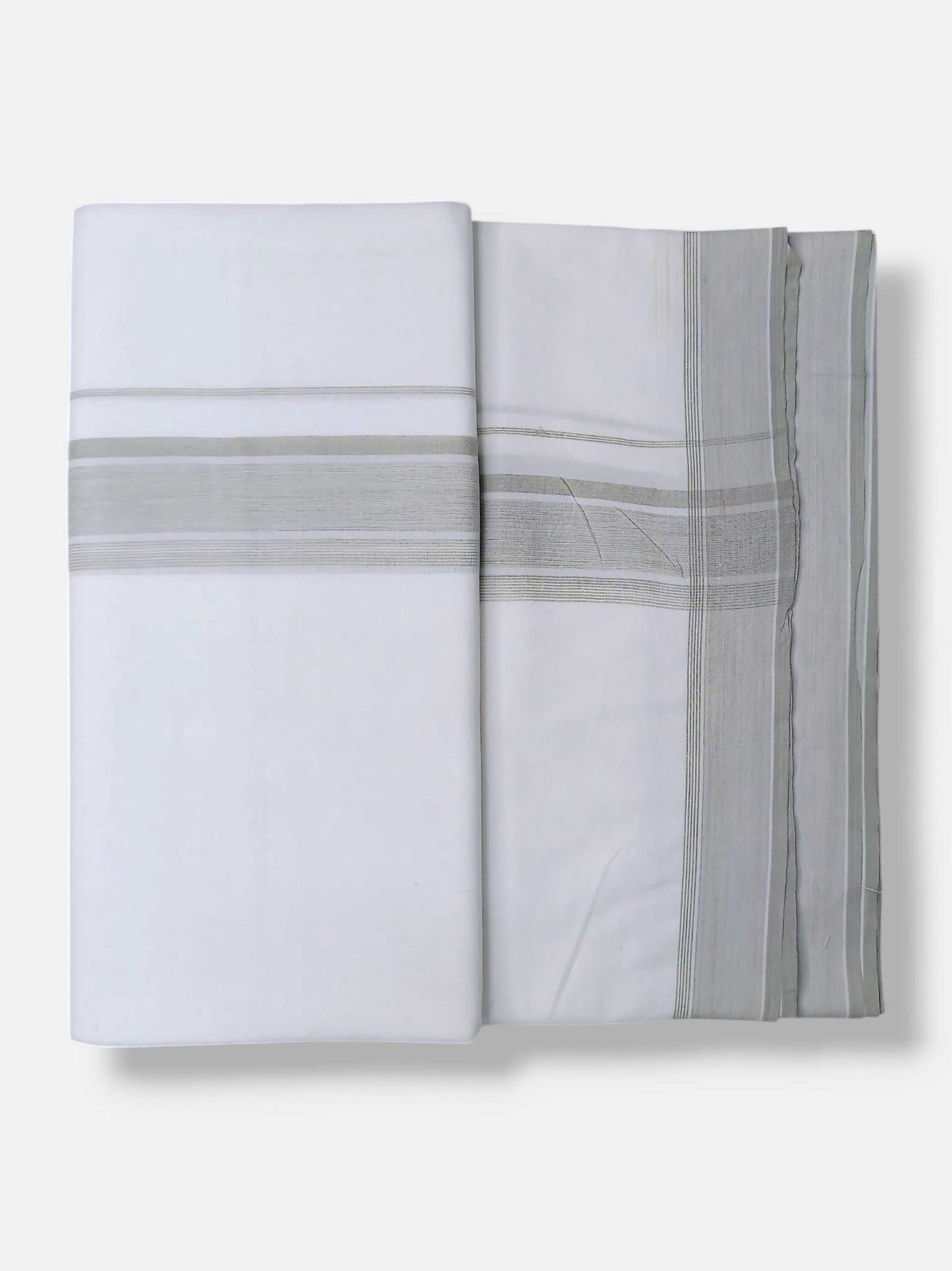 Pure White Cotton Men's Double Dhoti