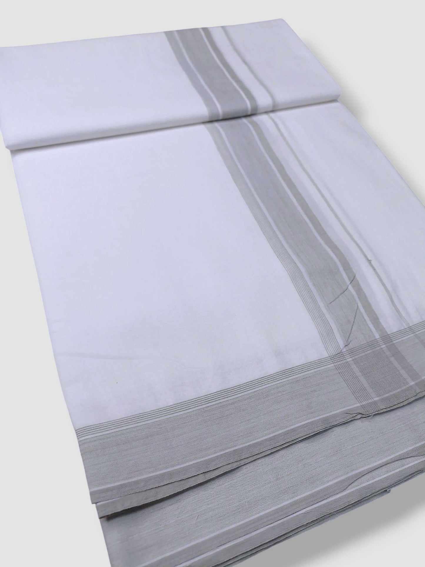 Pure White Cotton Men's Double Dhoti