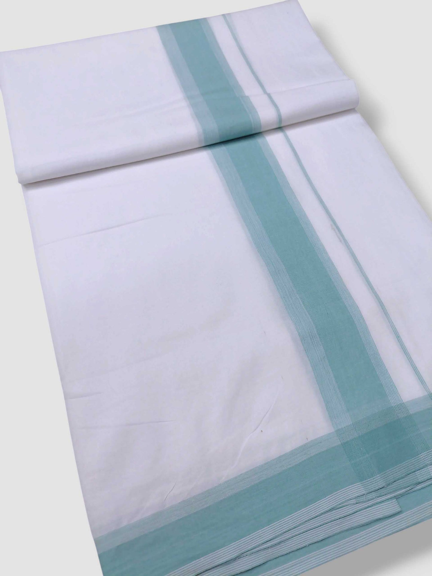Pure White Cotton Men's Double Dhoti