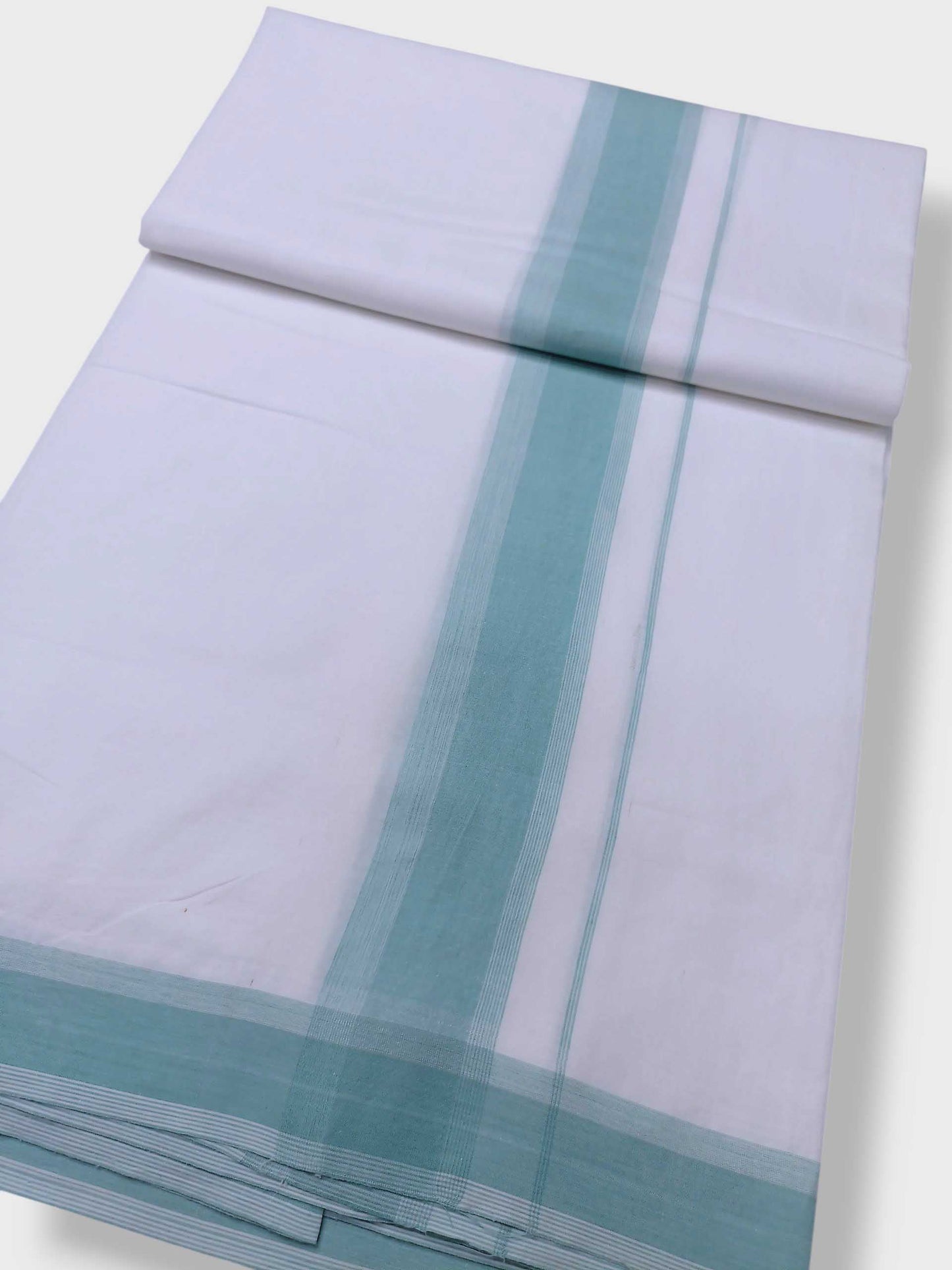 Pure White Cotton Men's Double Dhoti