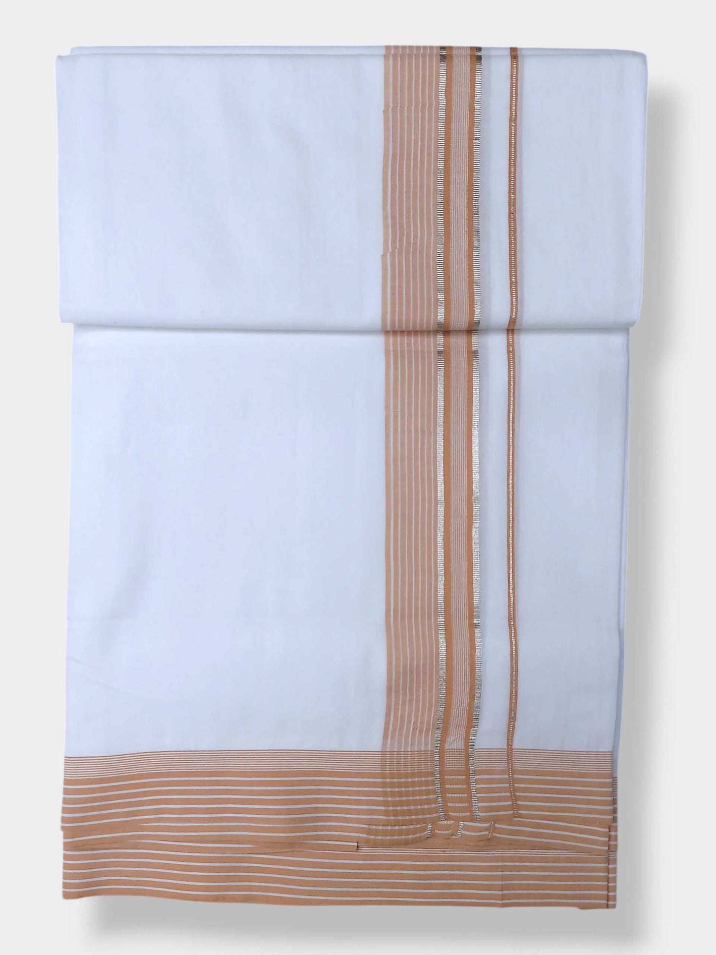 Pure White Cotton Men's Double Dhoti