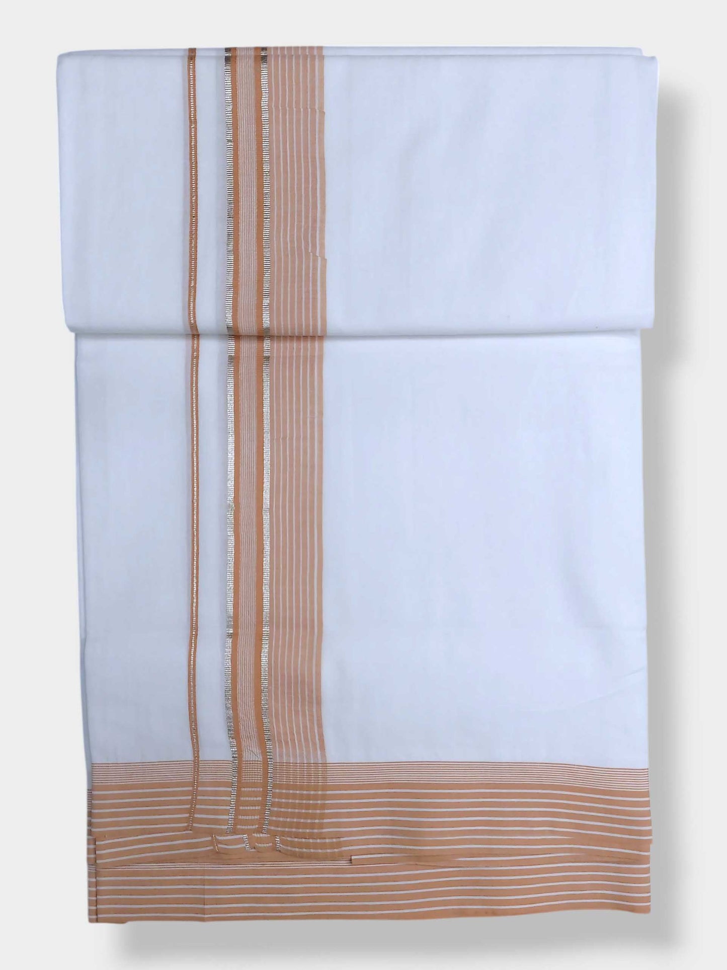 Pure White Cotton Men's Double Dhoti