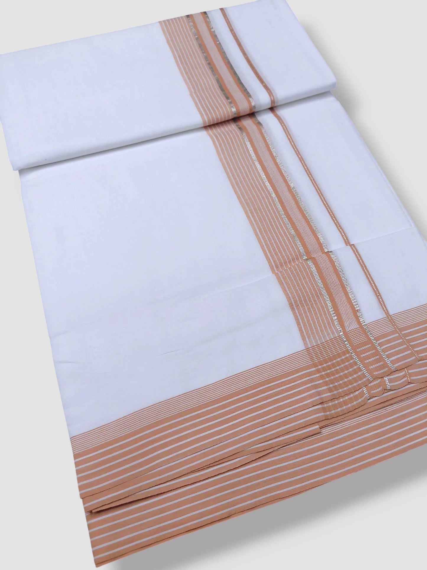 Pure White Cotton Men's Double Dhoti