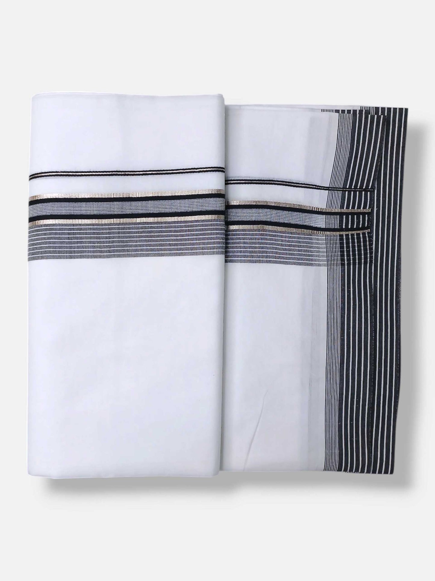 Pure White Cotton Men's Double Dhoti