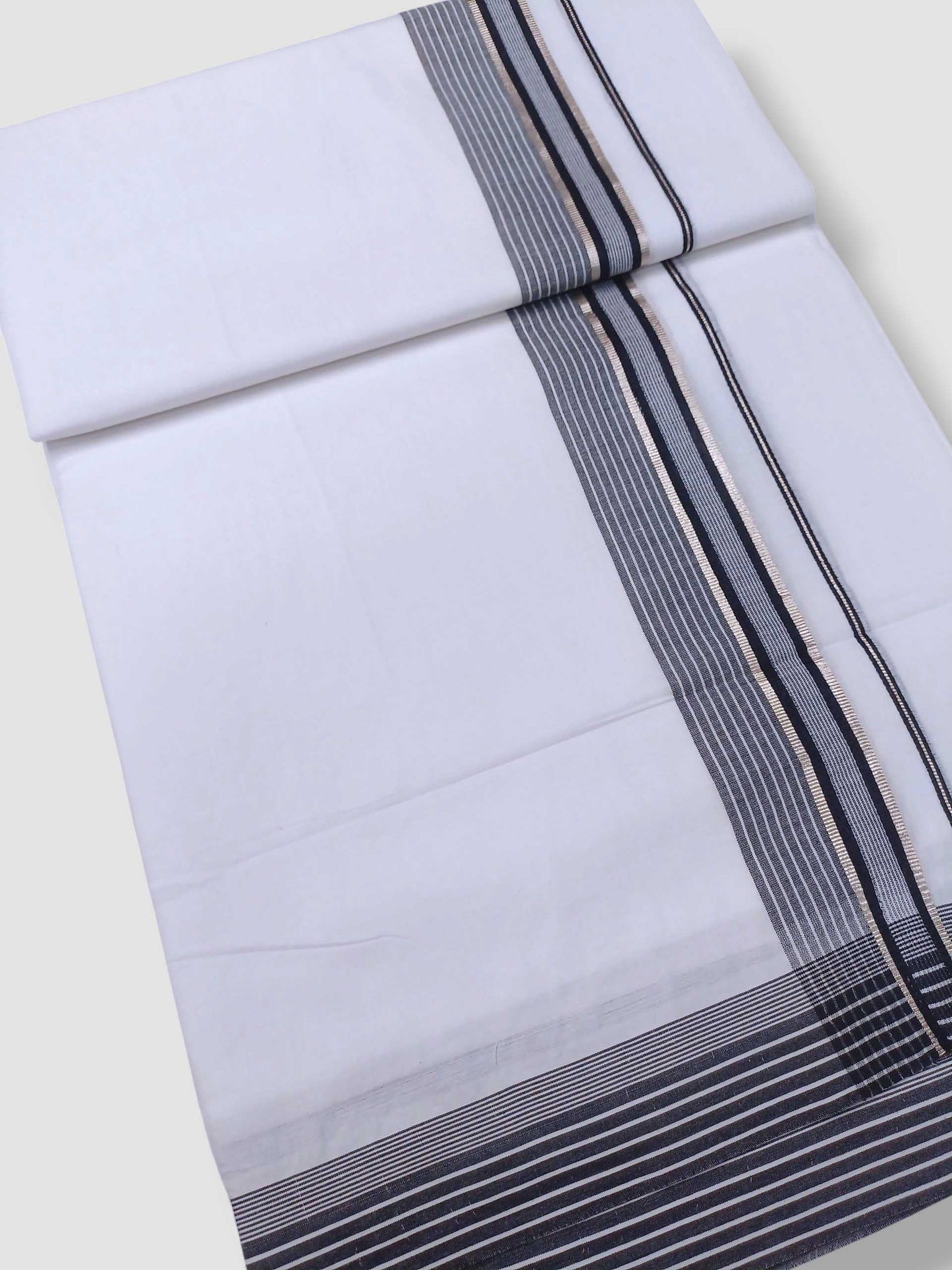 Pure White Cotton Men's Double Dhoti