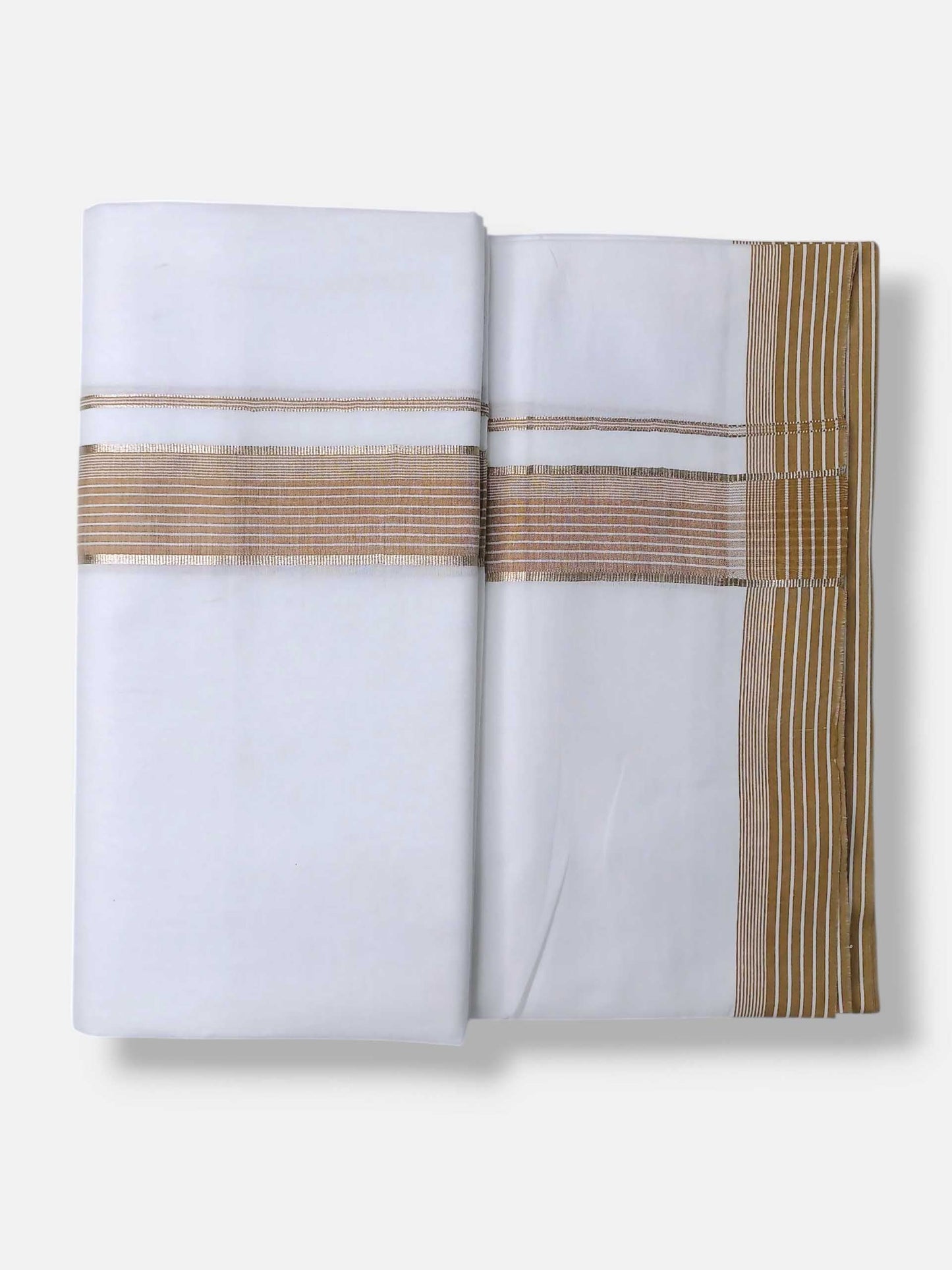 Pure White Cotton Men's Double Dhoti