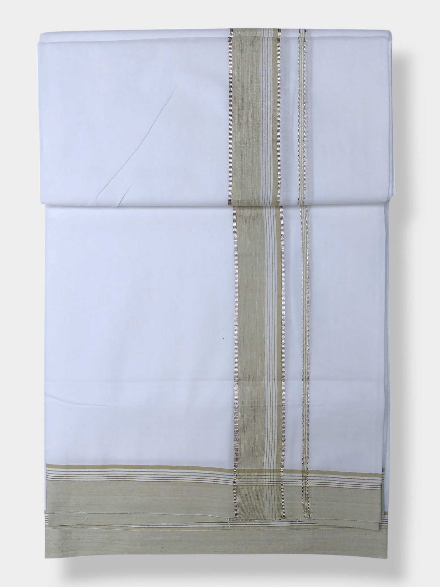 Pure White Cotton Men's Double Dhoti