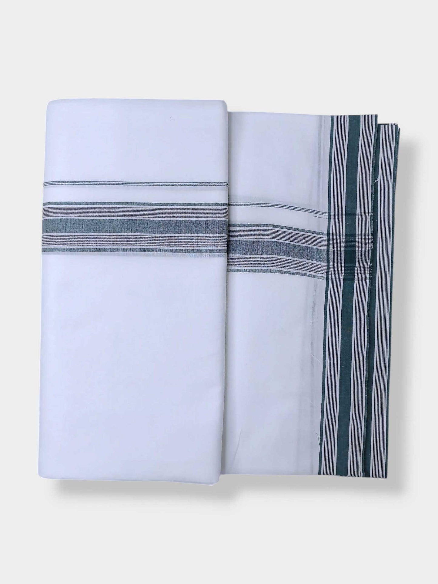 Pure White Cotton Men's Double Dhoti