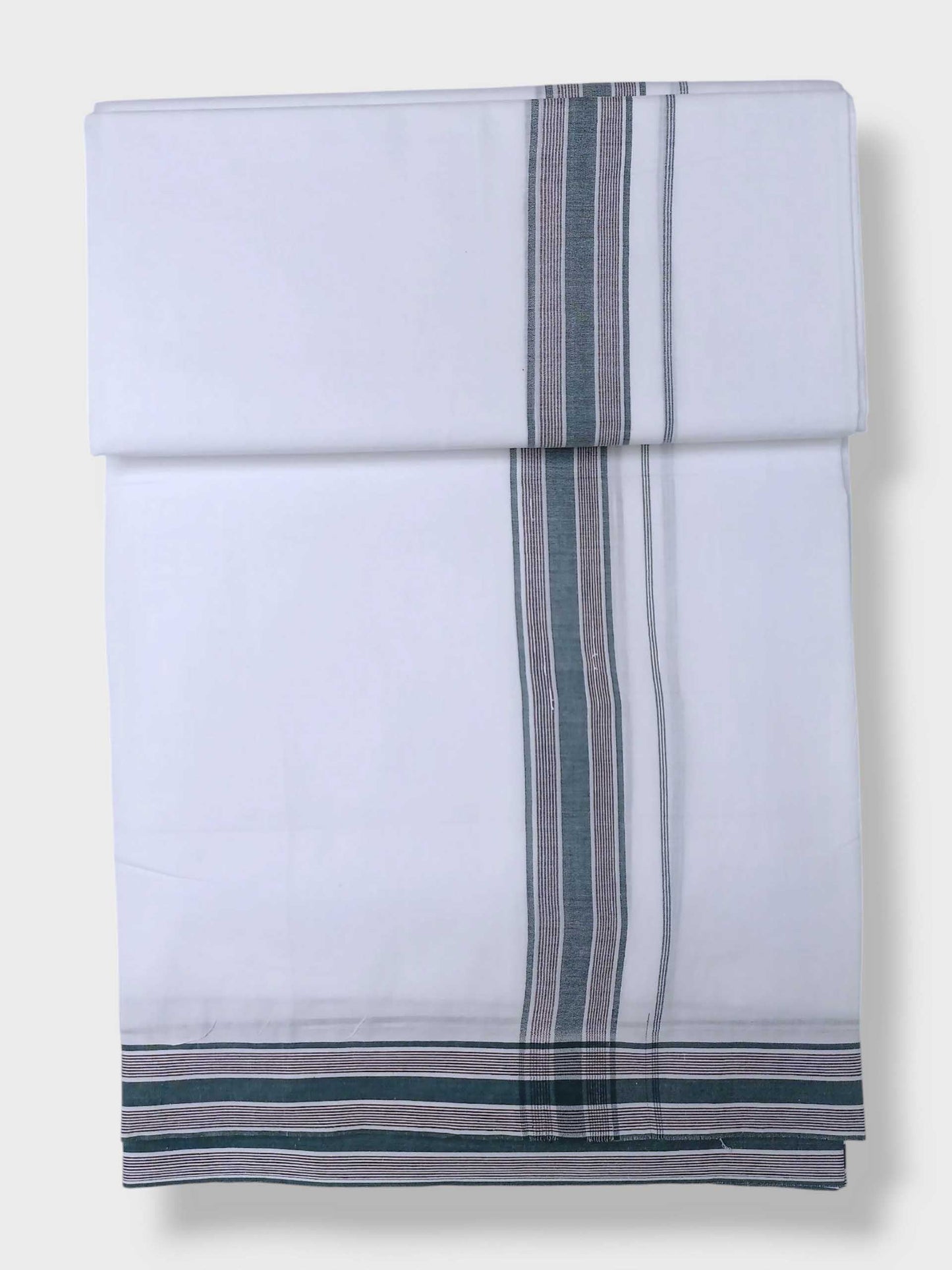 Pure White Cotton Men's Double Dhoti