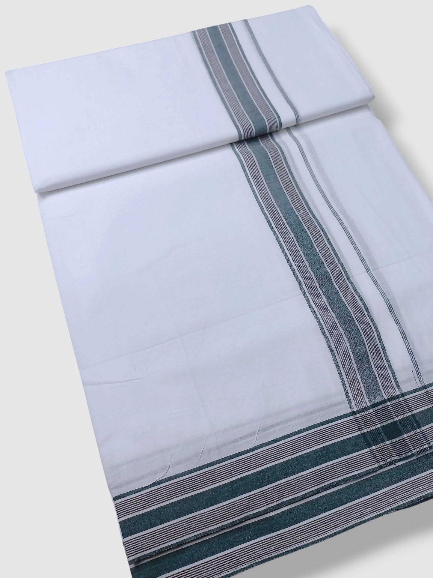 Pure White Cotton Men's Double Dhoti