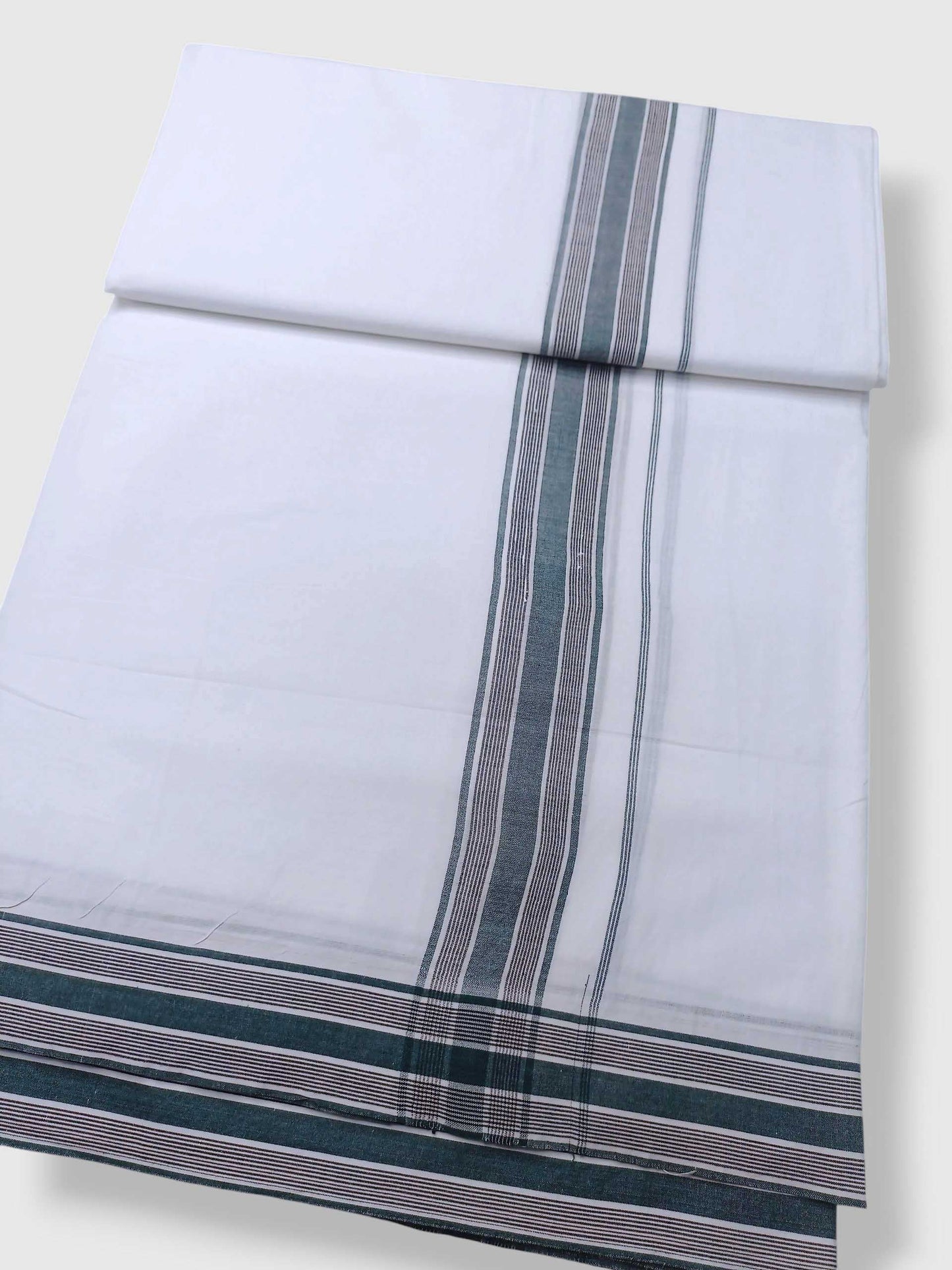 Pure White Cotton Men's Double Dhoti
