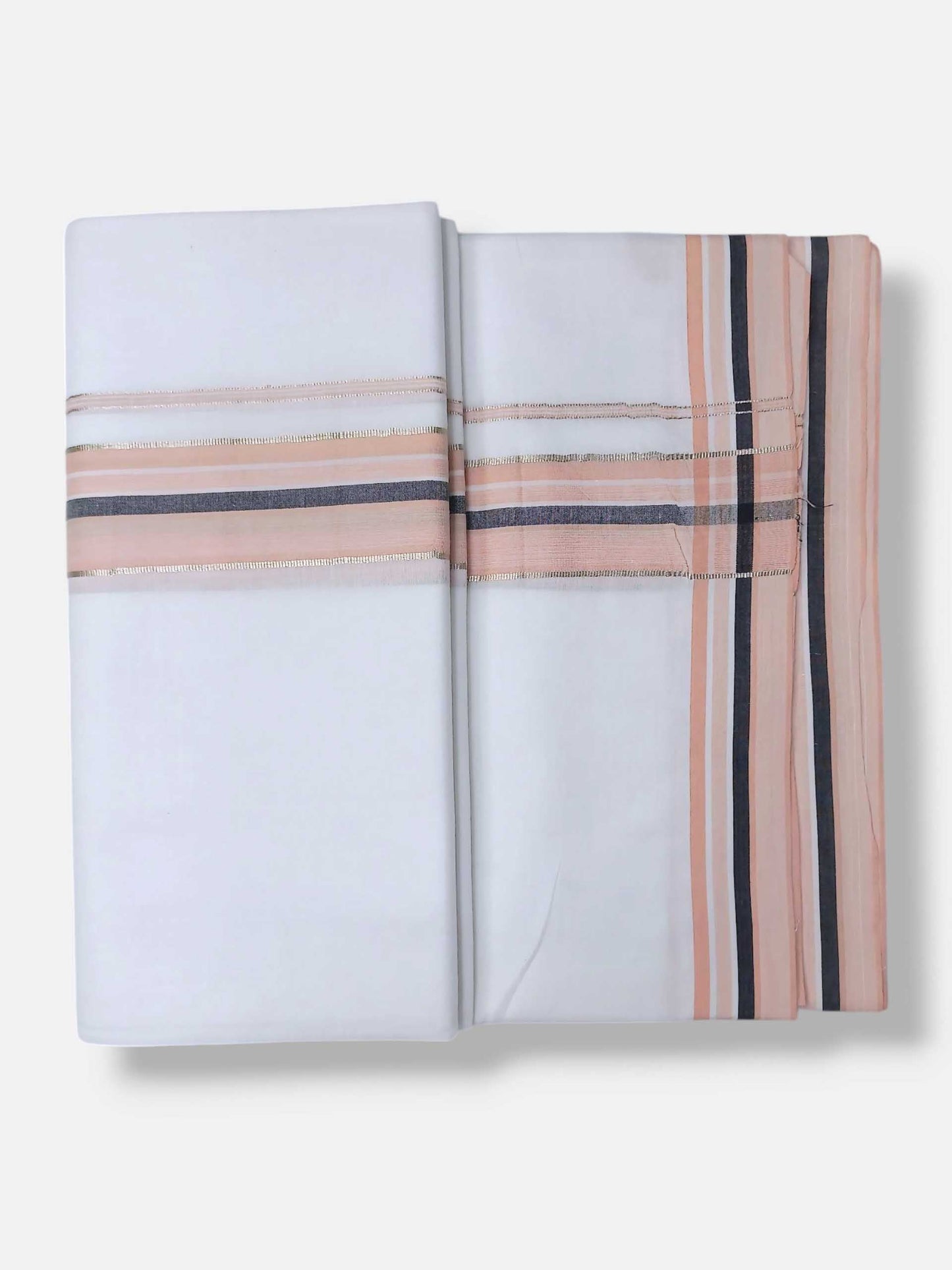Pure White Cotton Men's Double Dhoti
