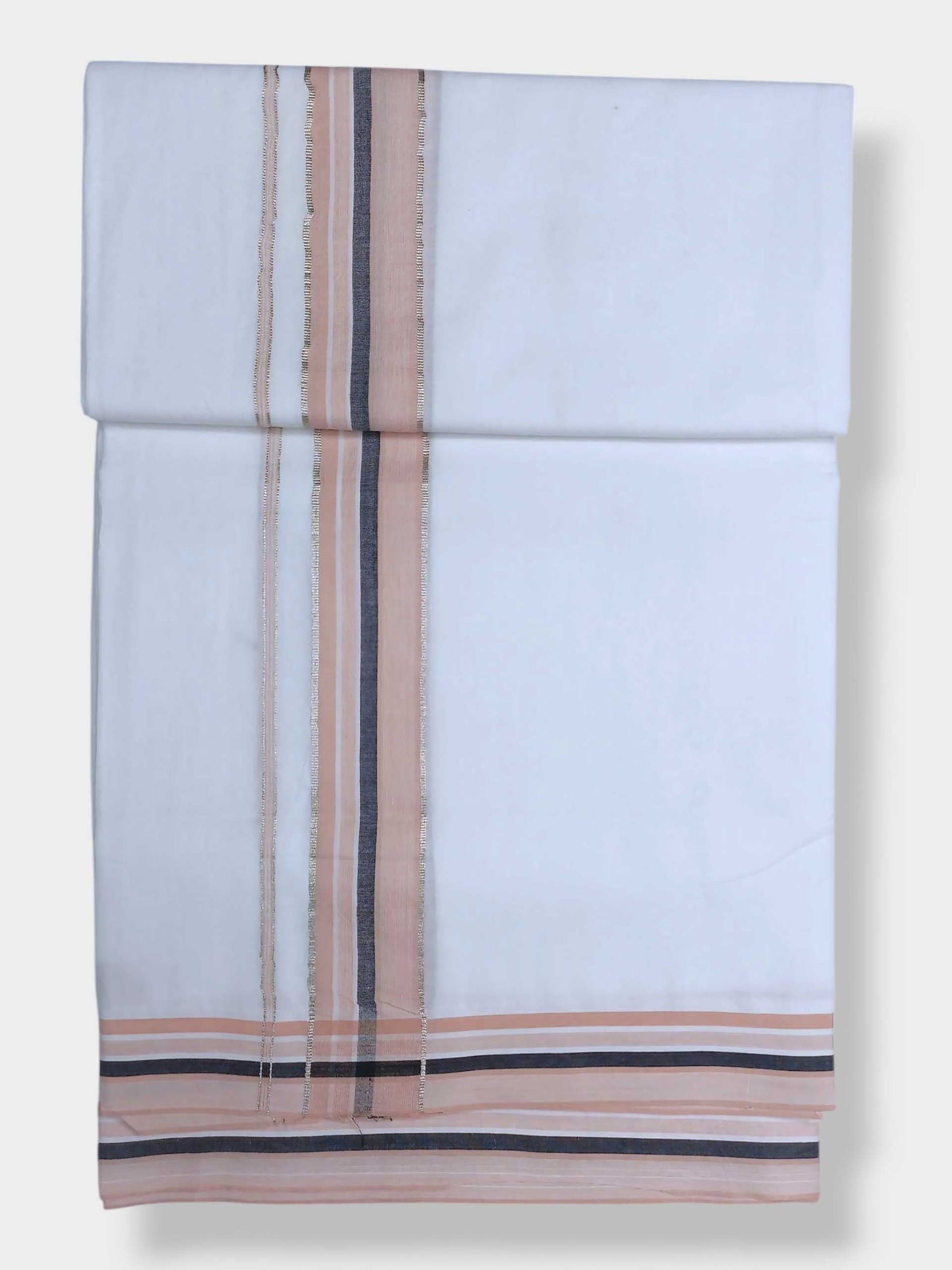 Pure White Cotton Men's Double Dhoti