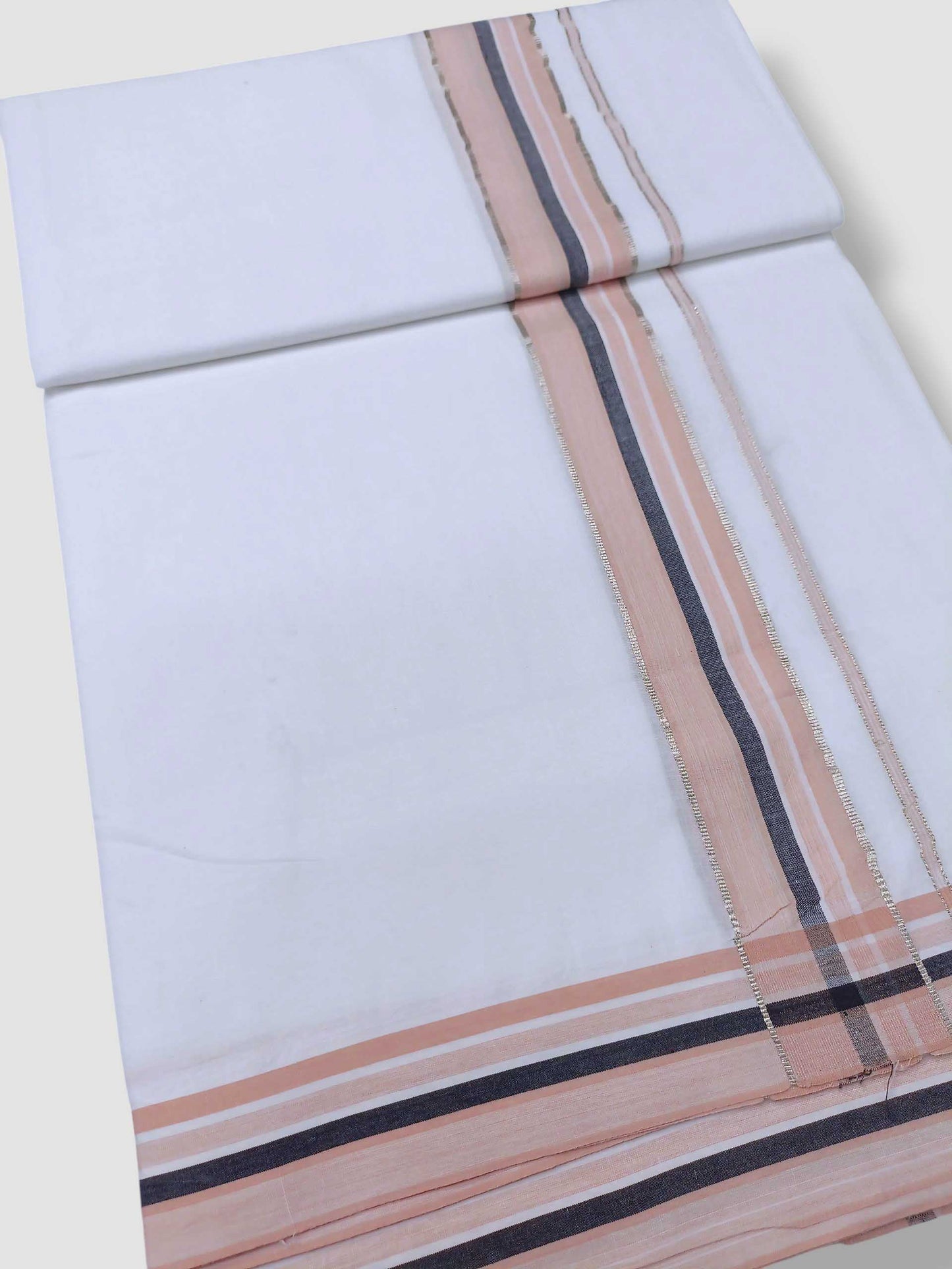 Pure White Cotton Men's Double Dhoti
