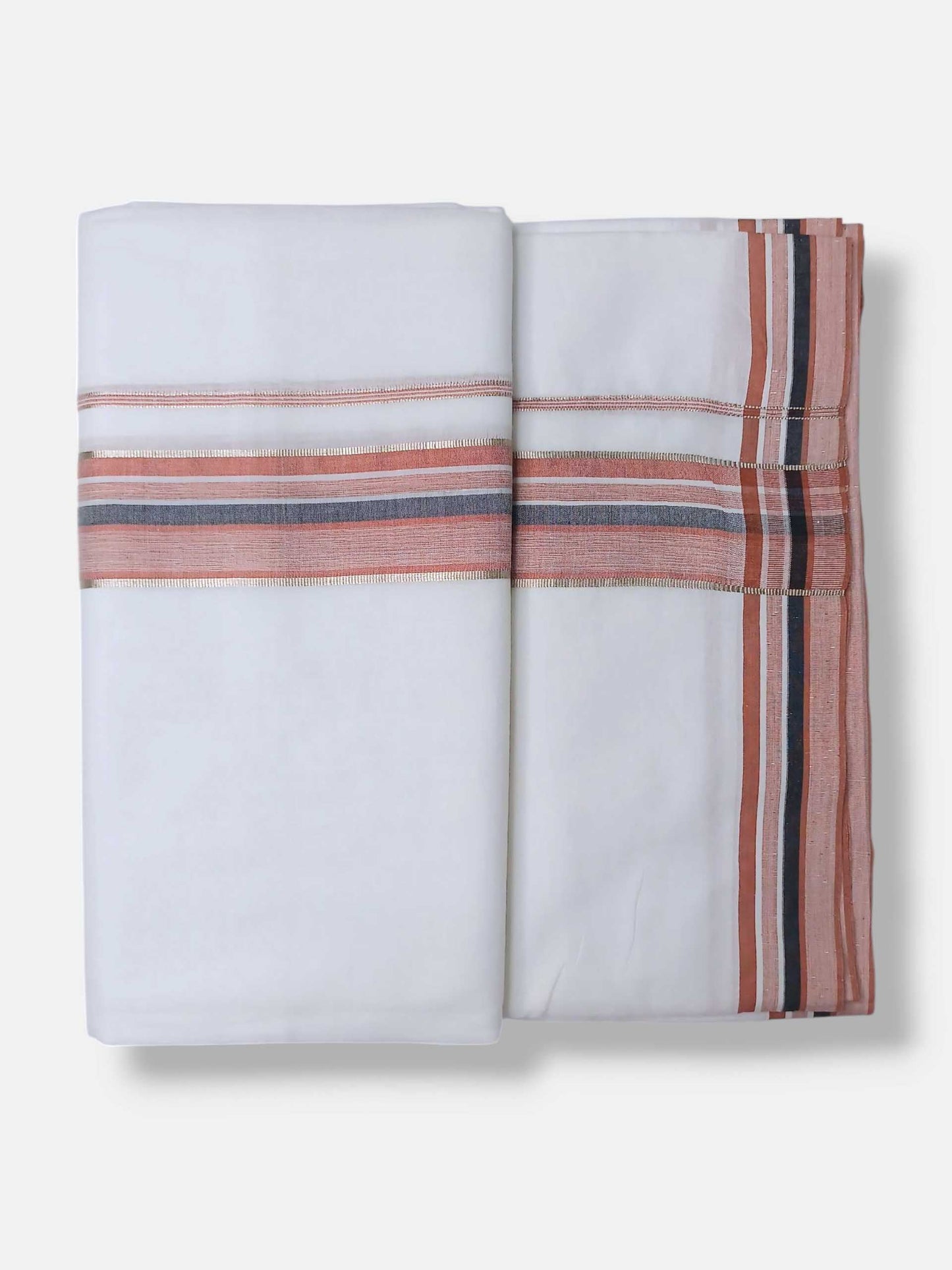 Pure White Cotton Men's Double Dhoti