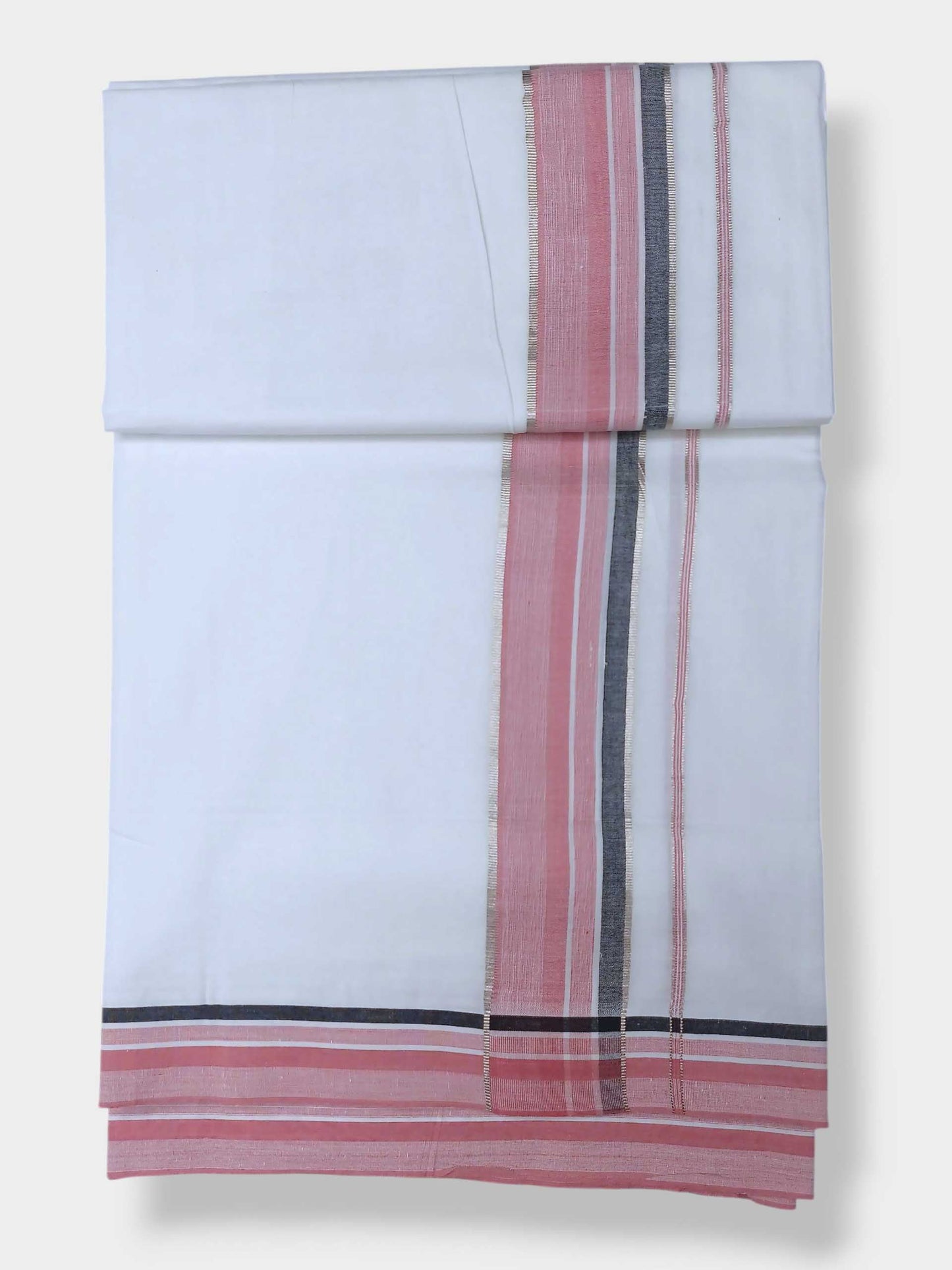 Pure White Cotton Men's Double Dhoti