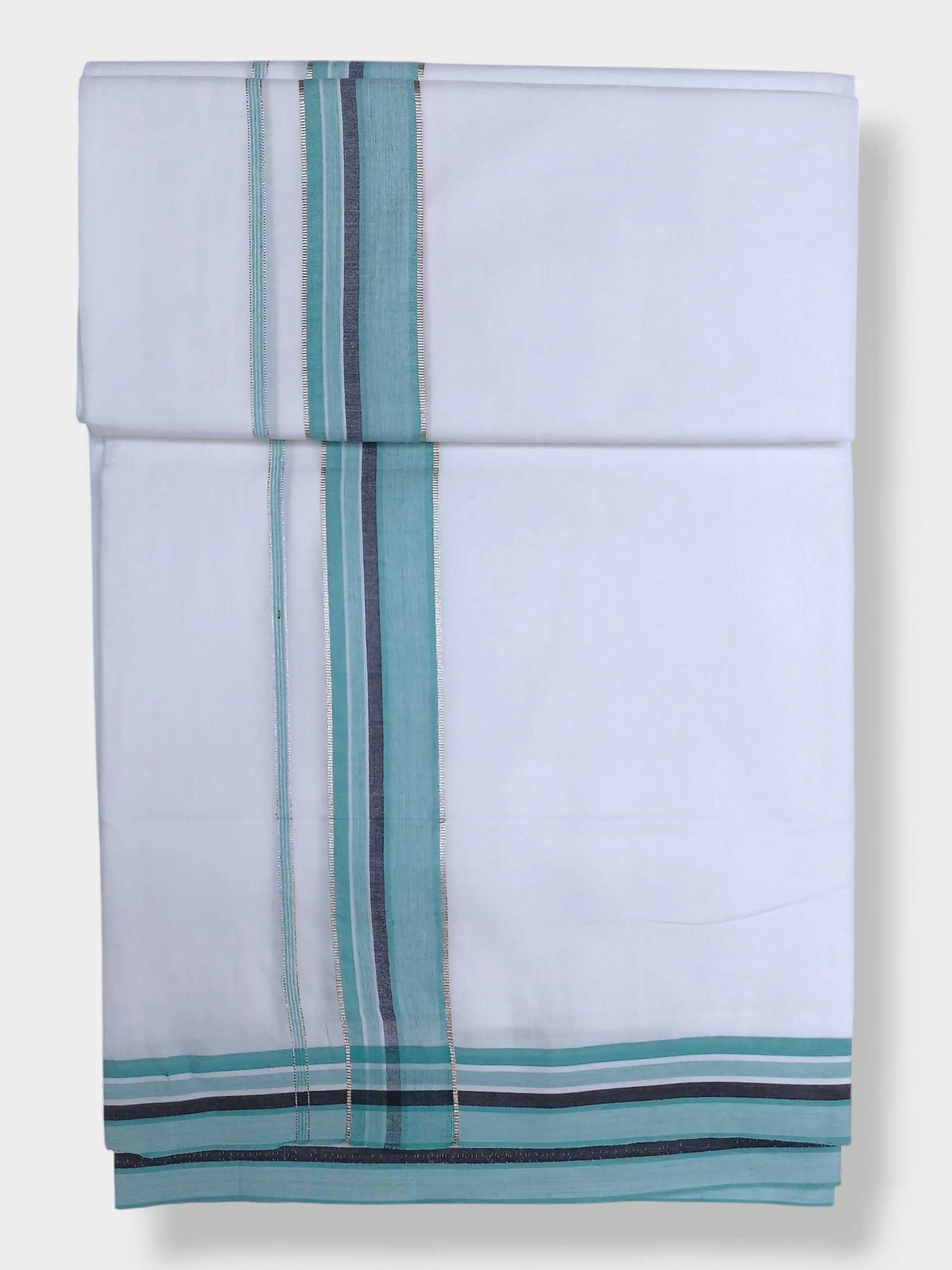 Pure White Cotton Men's Double Dhoti