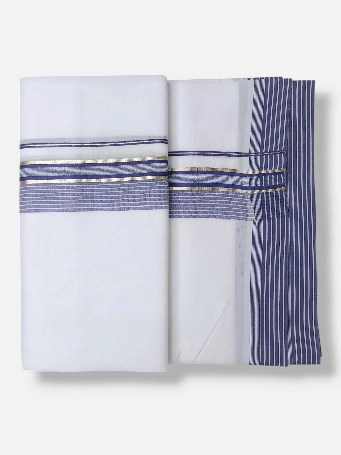 Pure White Cotton Men's Double Dhoti
