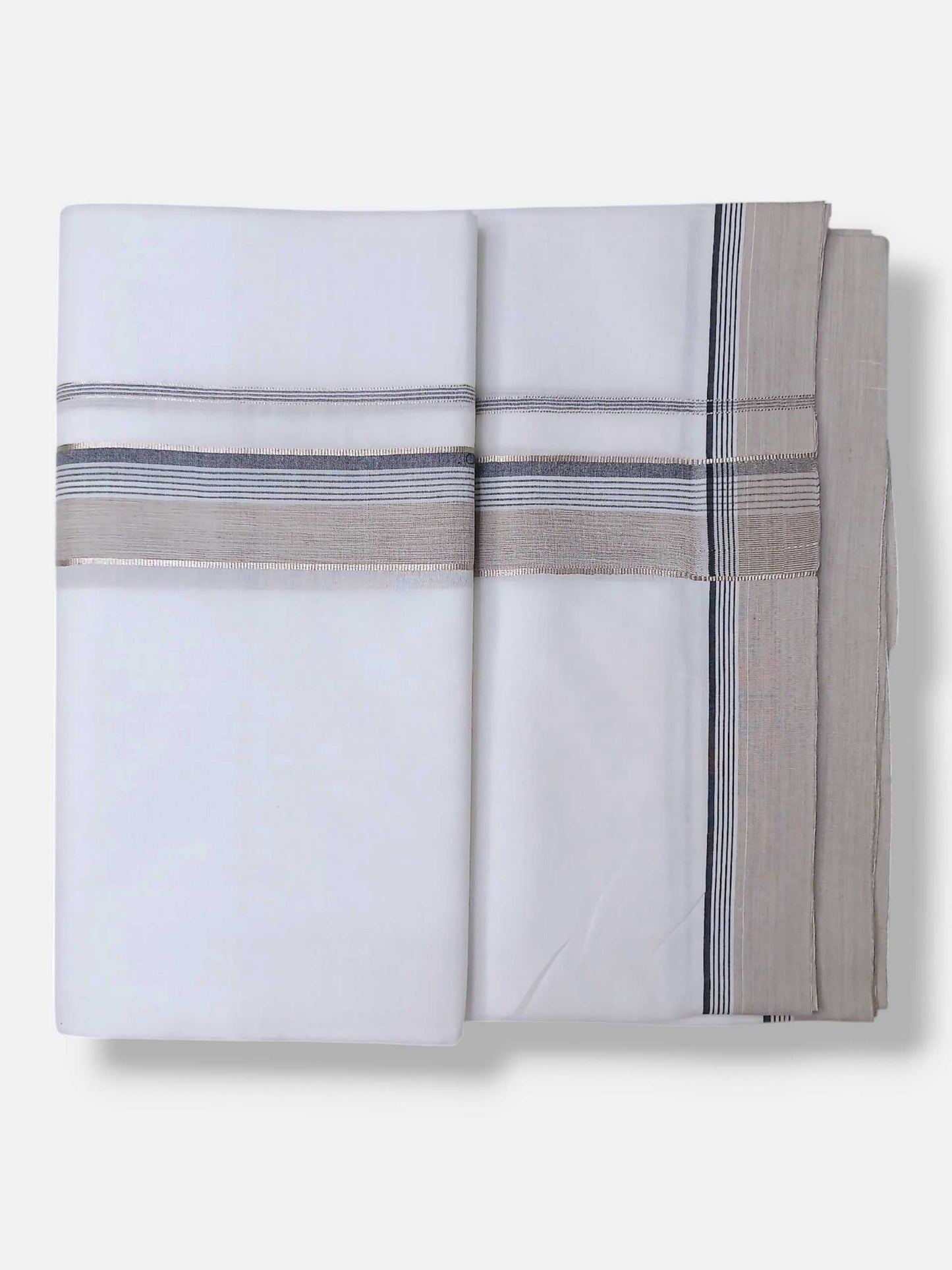 Pure White Cotton Men's Double Dhoti