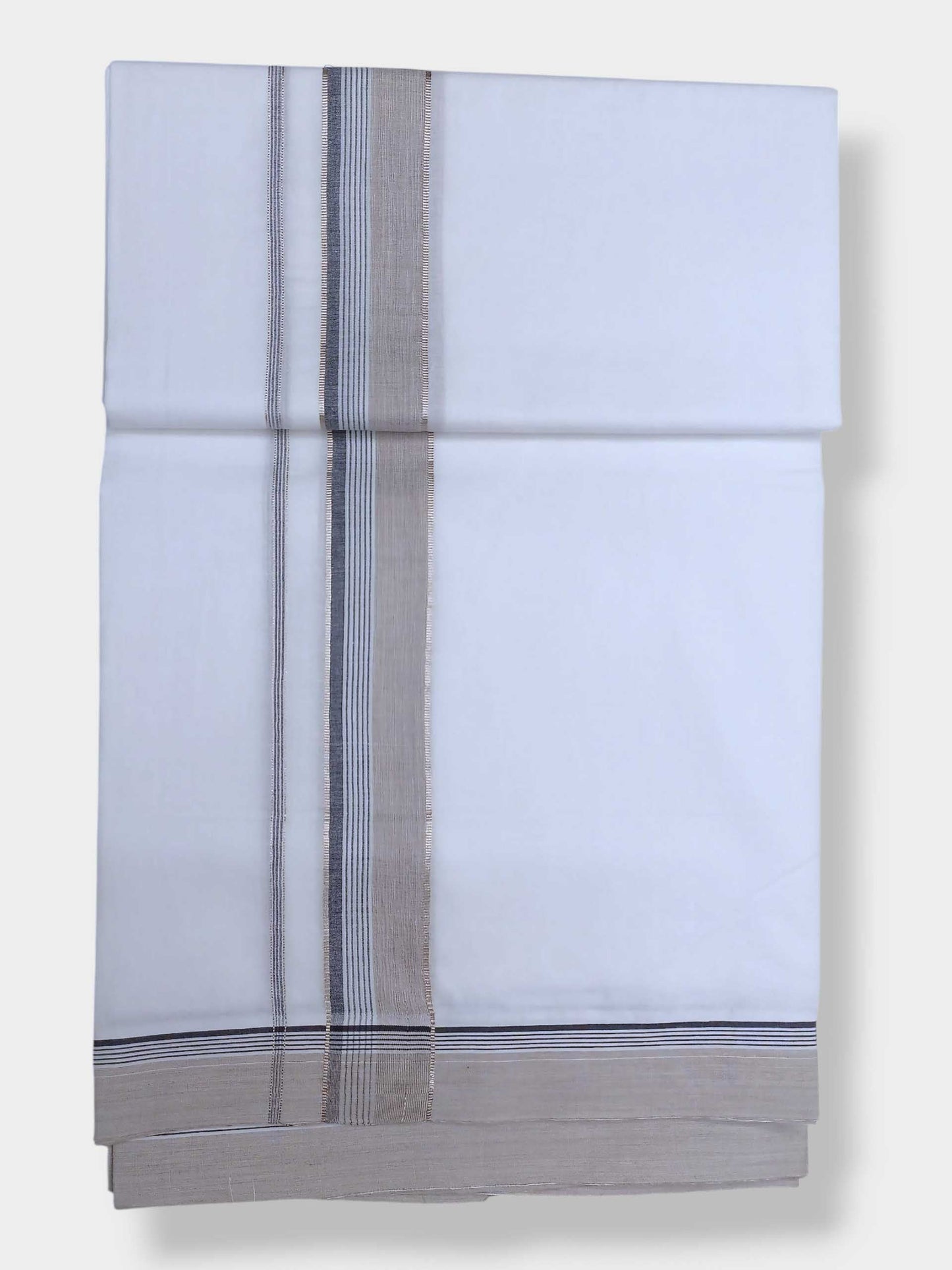 Pure White Cotton Men's Double Dhoti
