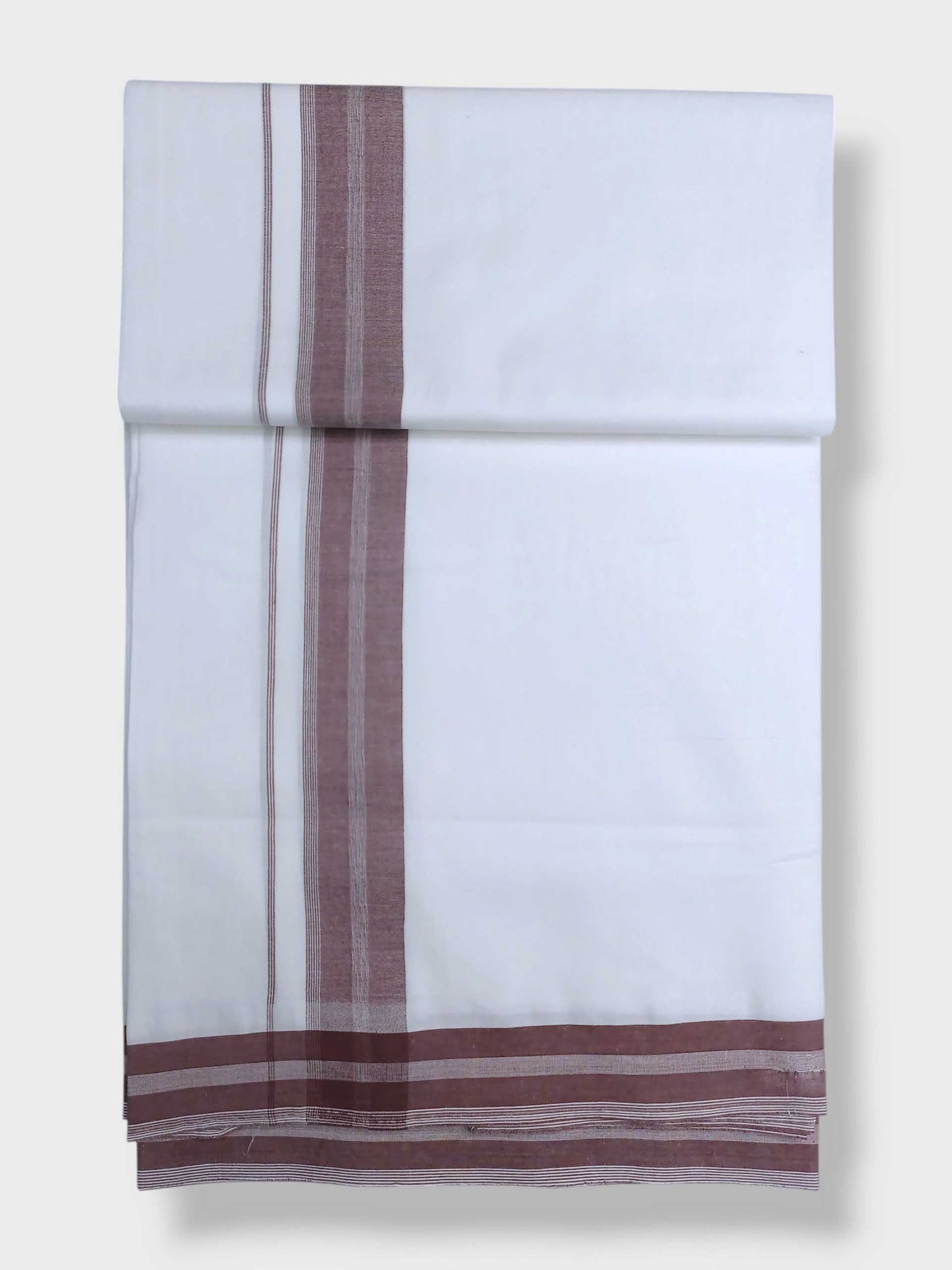 Pure White Cotton Men's Double Dhoti