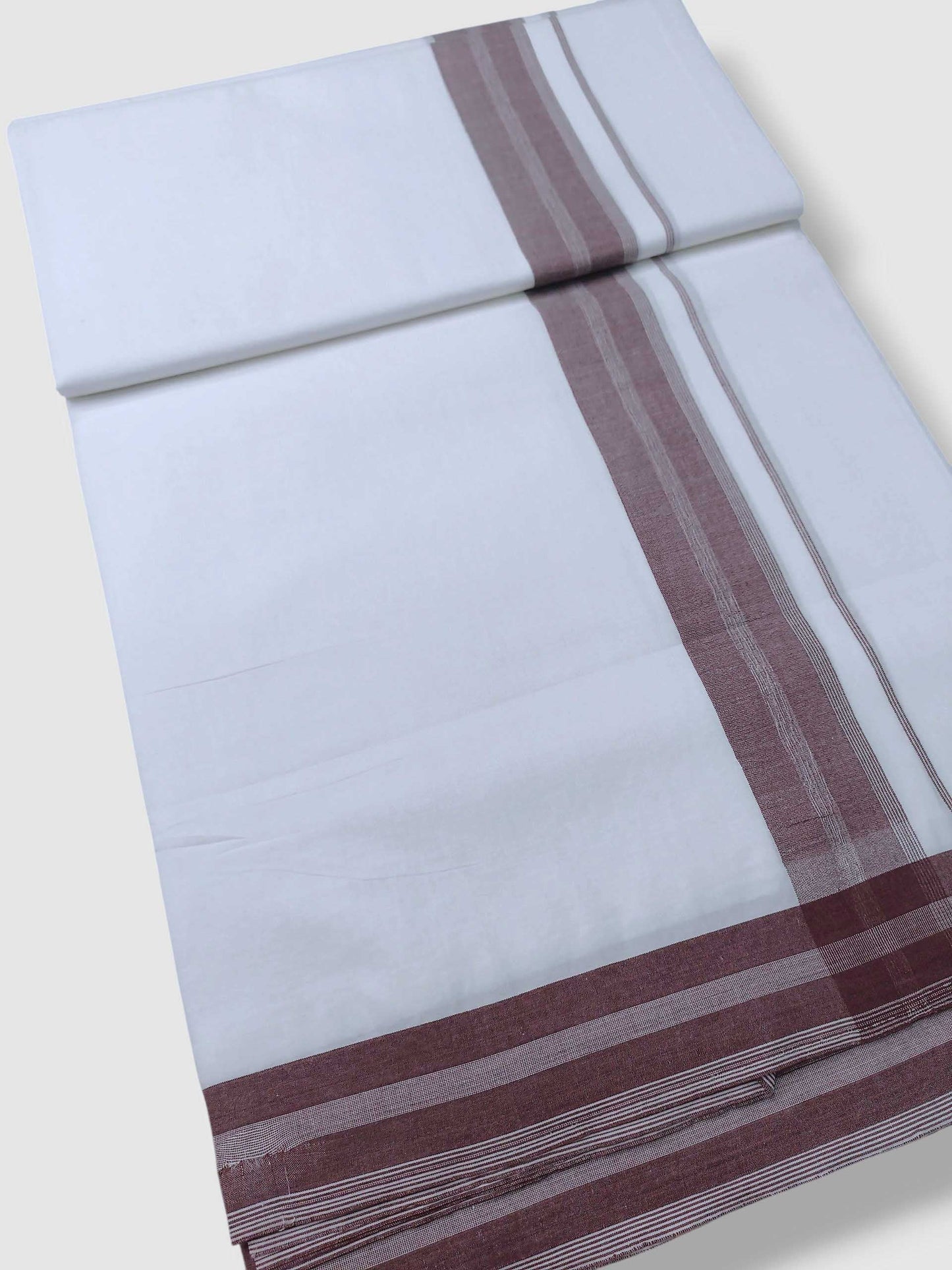 Pure White Cotton Men's Double Dhoti