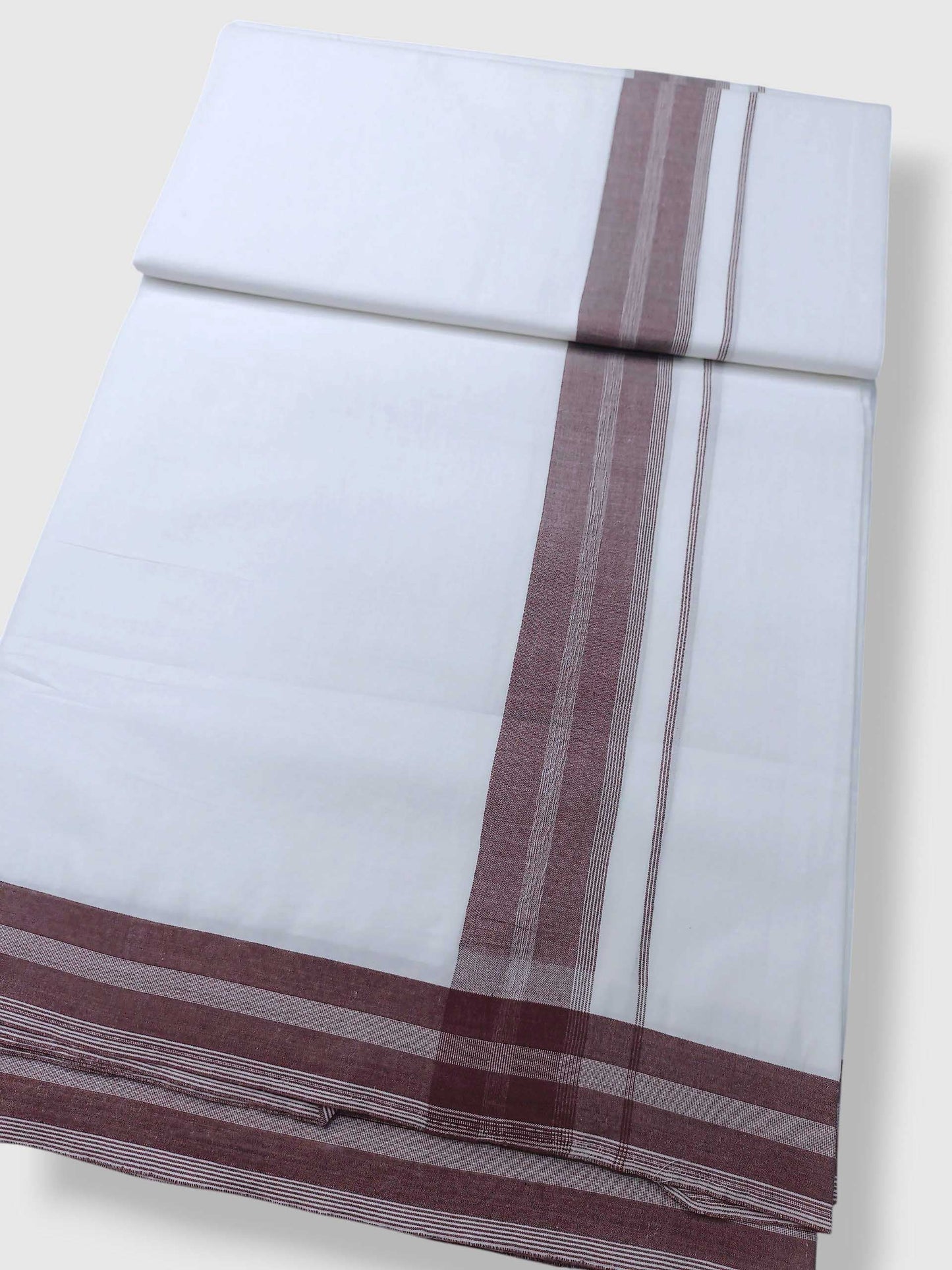 Pure White Cotton Men's Double Dhoti