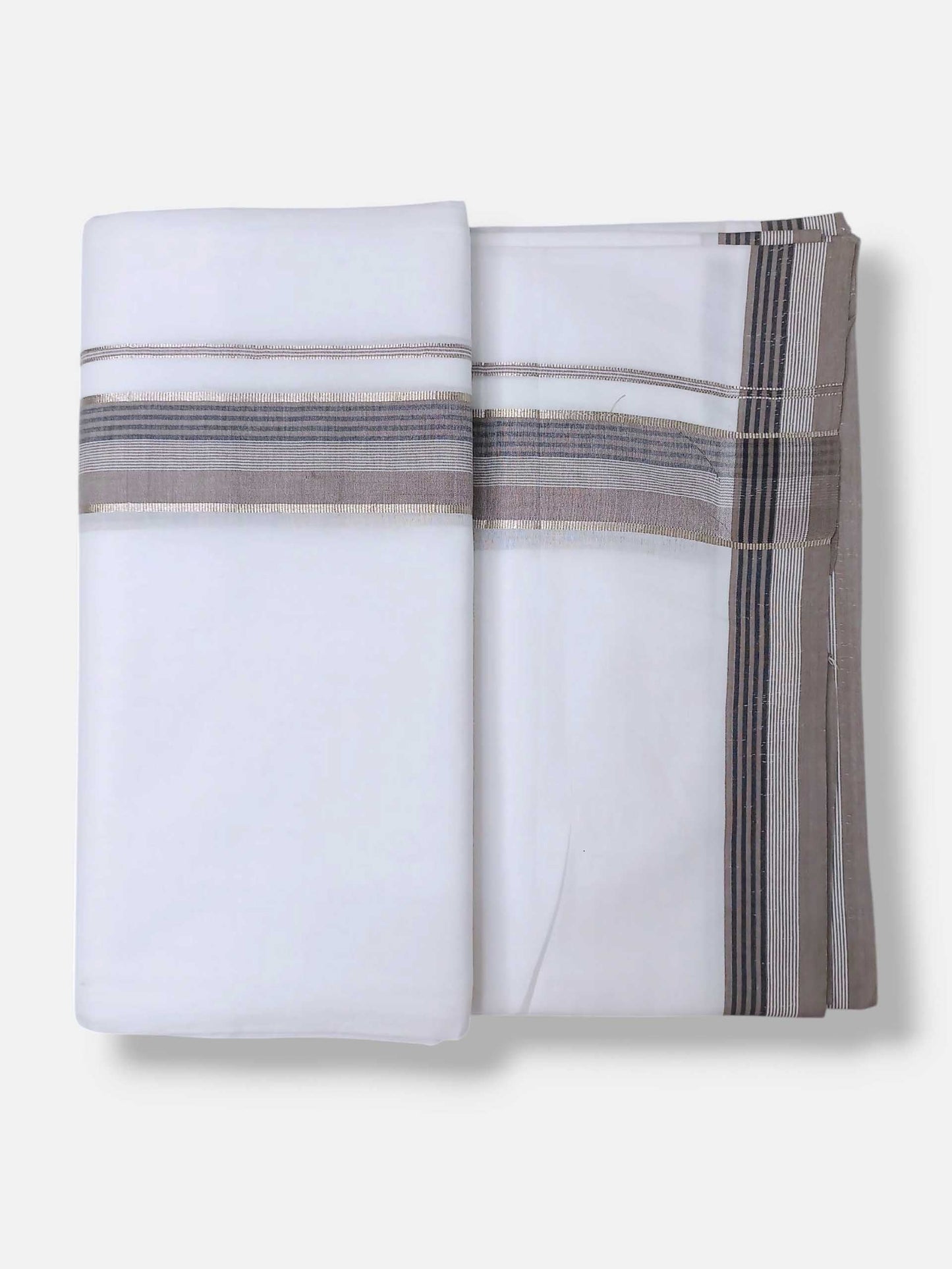 Pure White Cotton Men's Double Dhoti