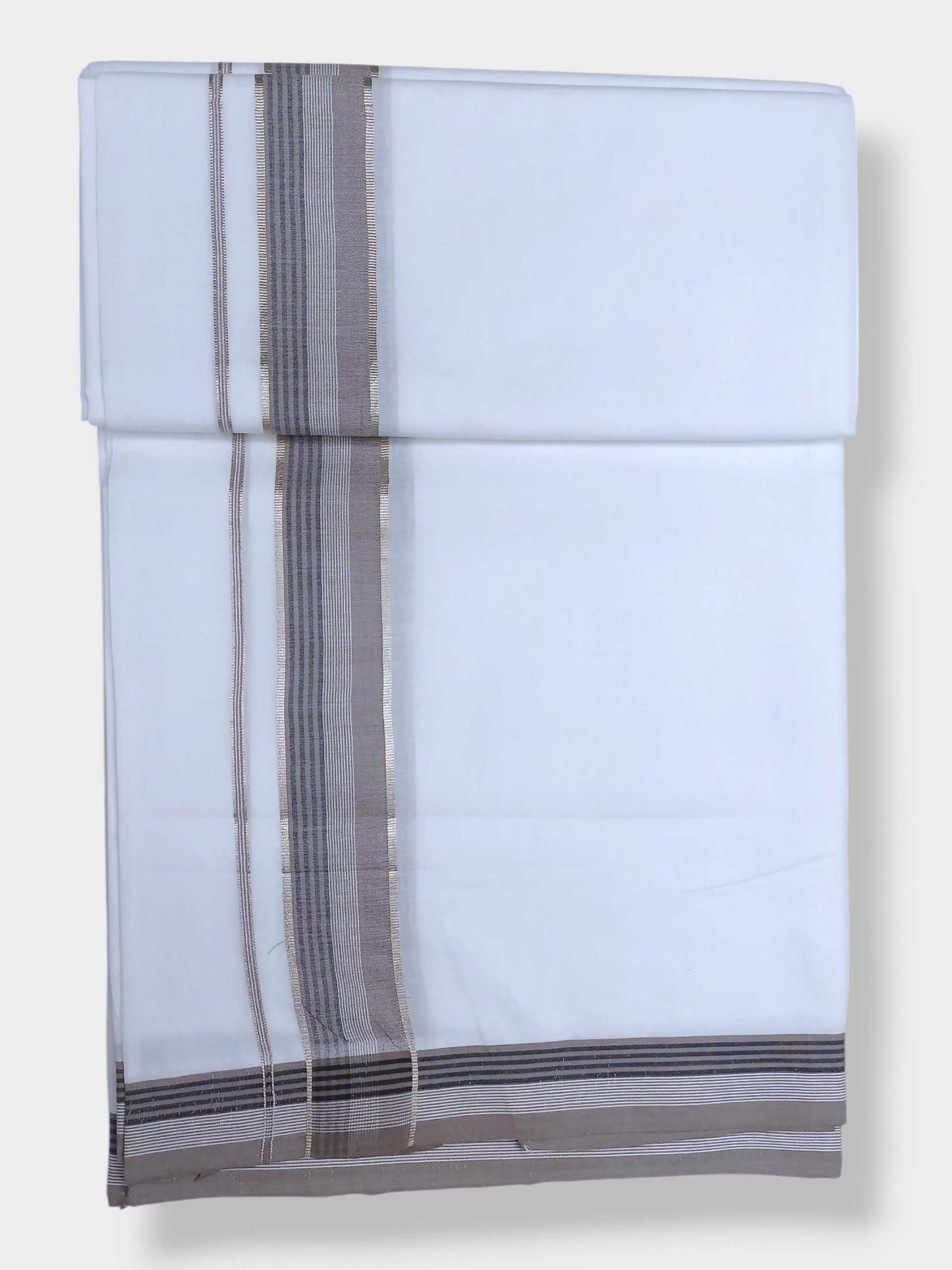Pure White Cotton Men's Double Dhoti