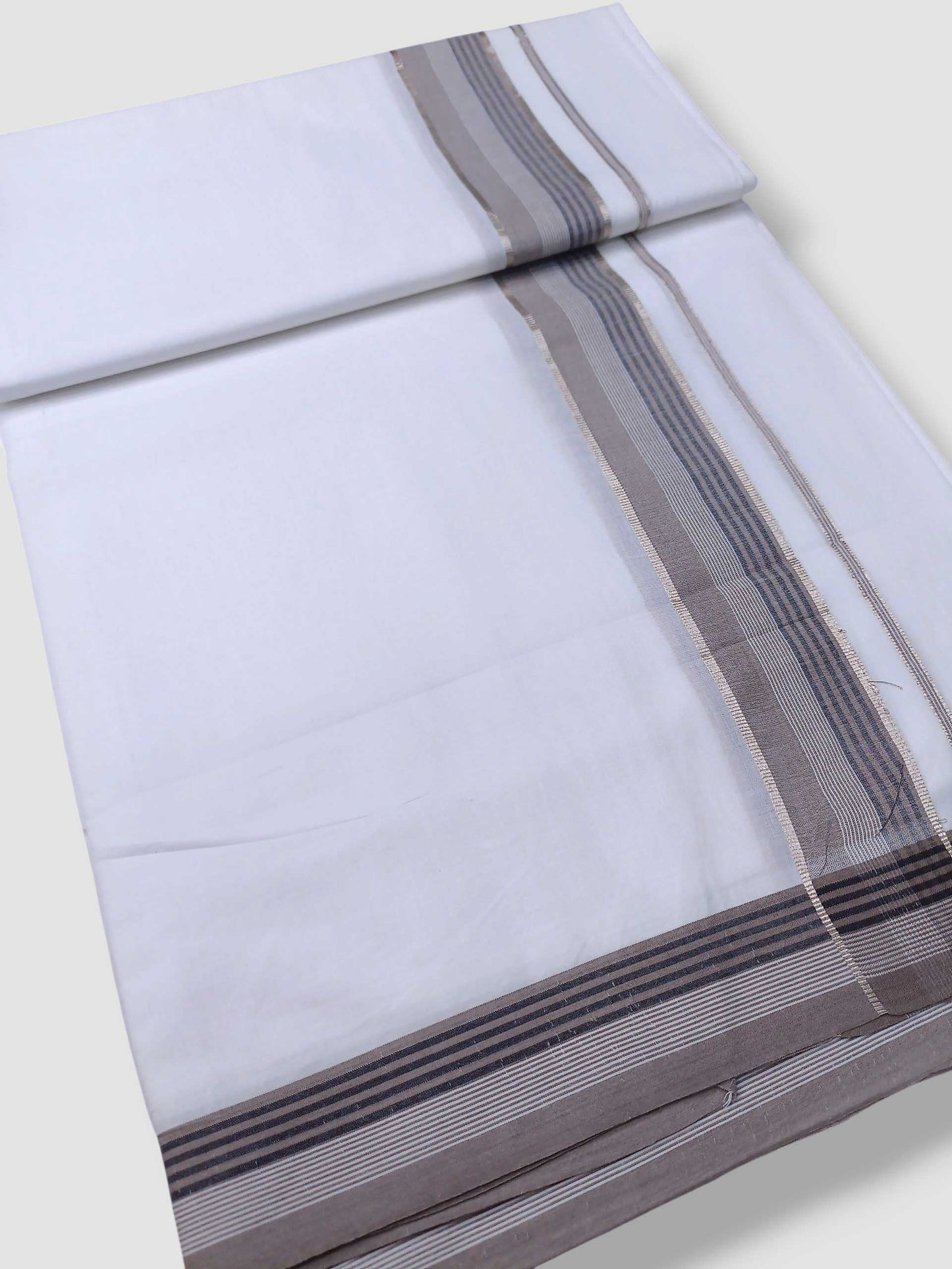 Pure White Cotton Men's Double Dhoti